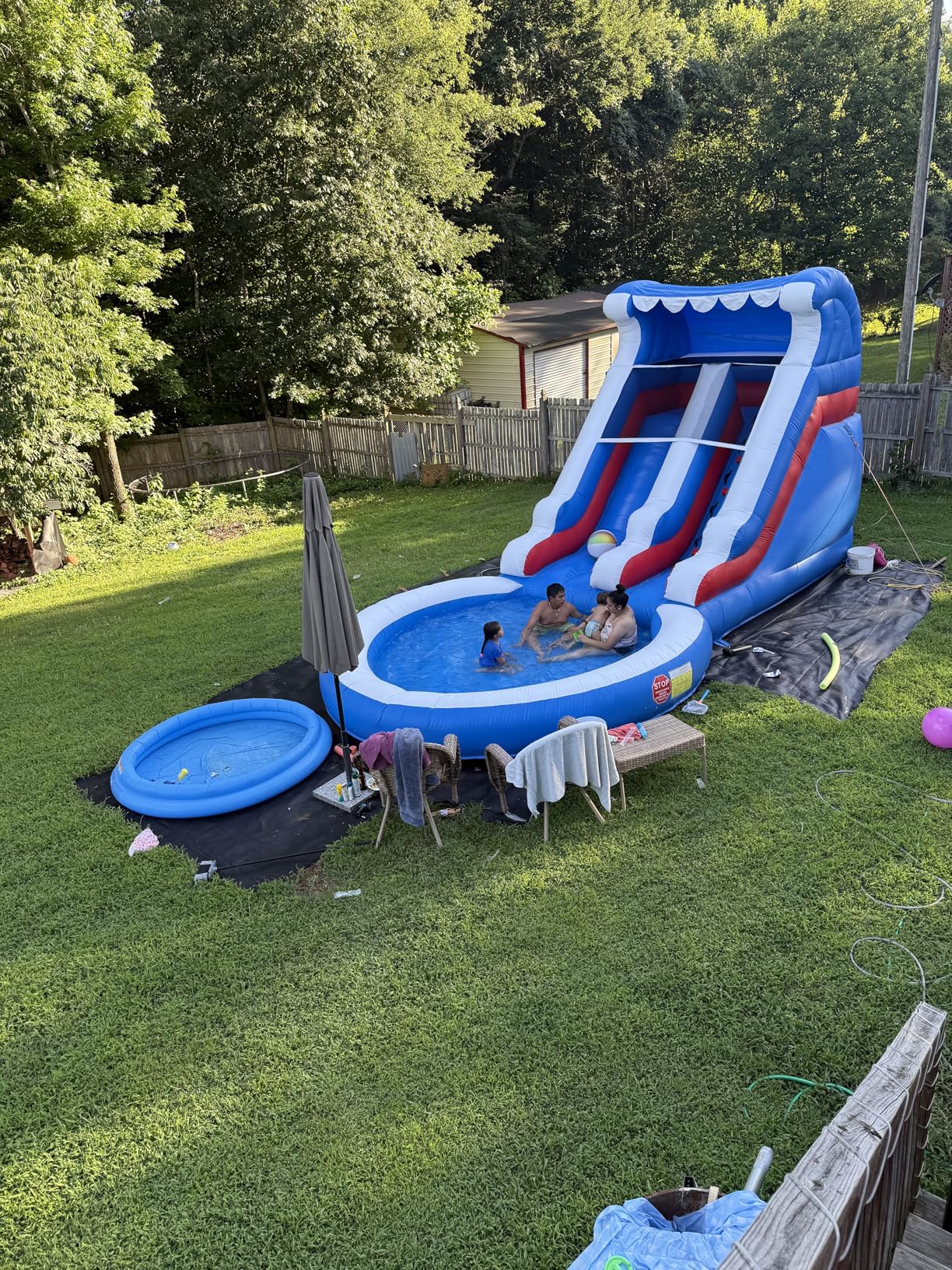 24FT(L) Commercial Grade Water Slide for Kids Adults, (Heavy Duty Full PVC) (Big Airtight Water Pool), Inflatable Waterslide for Backyard, Ocean Outdoor Slide Park, 24x13x12ft customer photo 2