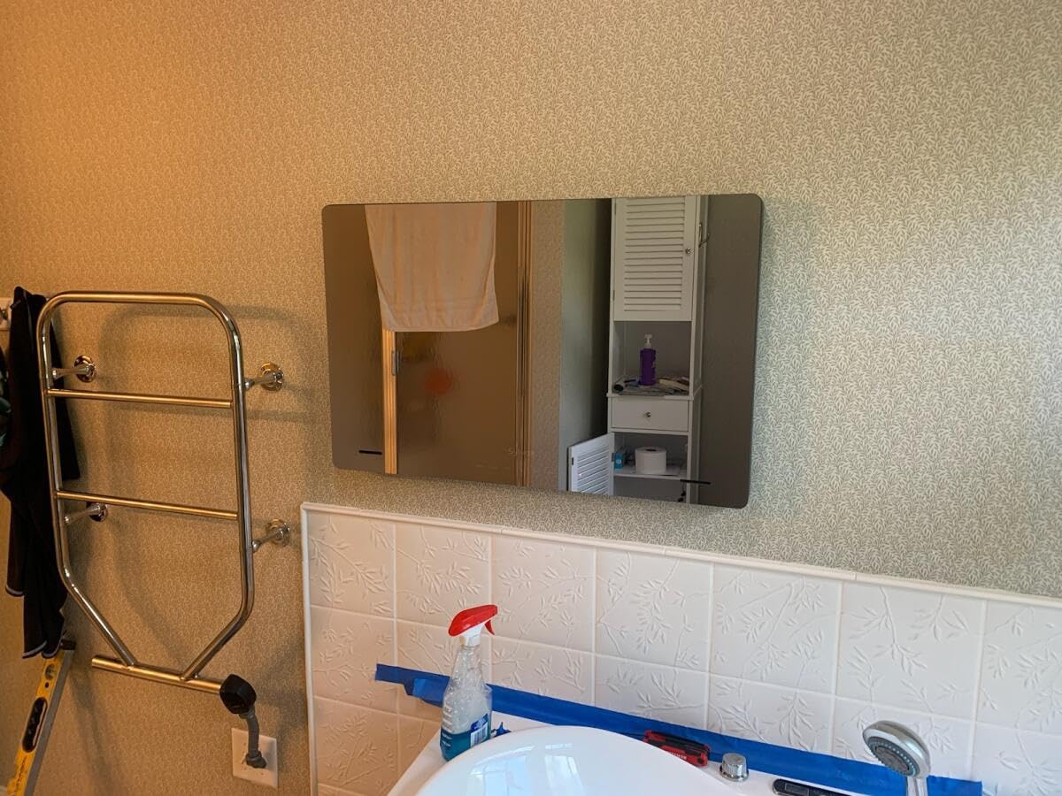 SYLVOX 19'' Smart TV Bathroom Magic Mirror Waterproof LED TV 1080P 500NITS High Brightness Dual Front Speakers Wall mounting Suitable for Bathrooms, Hotels, Saunas customer photo 2