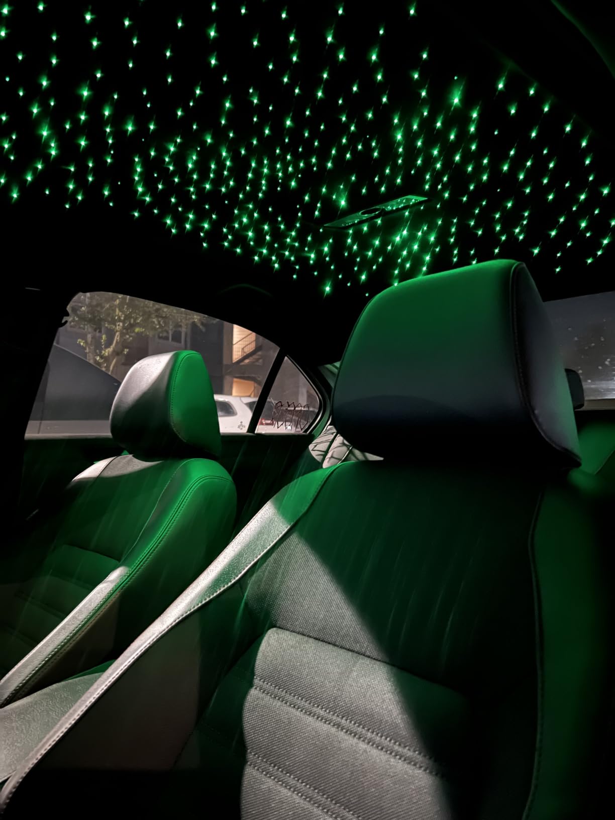 AZIMOM 16W Twinkle & Sound Activate 600pcs*0.03in*13.1ft Fiber Optic Starlight Headliner Kits+RGB Meteor Shooting Star,APP& Remote Control Light Engine End Glow Fiber Strands Home Car Ceiling Decor customer photo 1