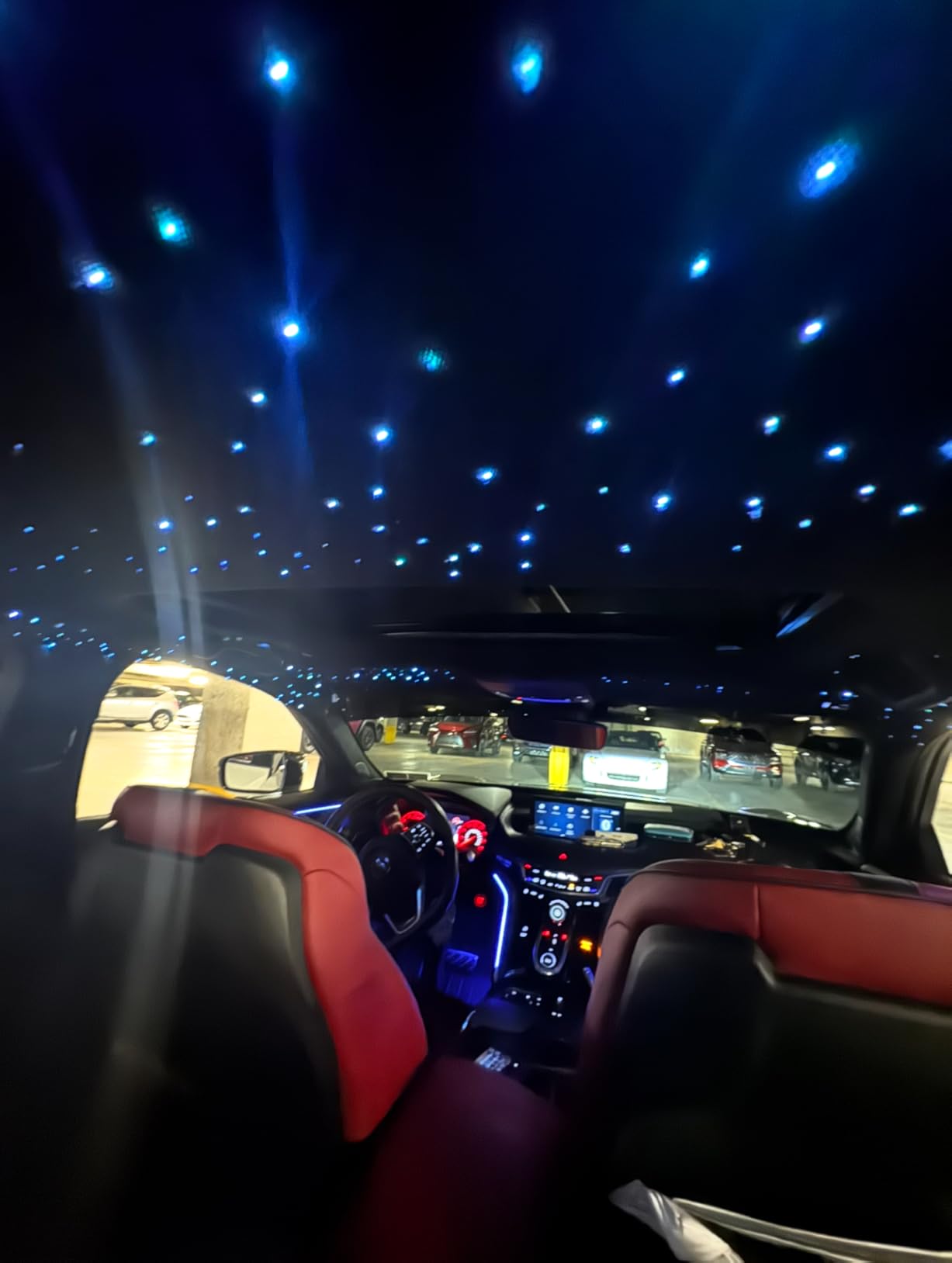 AZIMOM 16W Twinkle & Sound Activate 600pcs*0.03in*13.1ft Fiber Optic Starlight Headliner Kits+RGB Meteor Shooting Star,APP& Remote Control Light Engine End Glow Fiber Strands Home Car Ceiling Decor customer photo 2