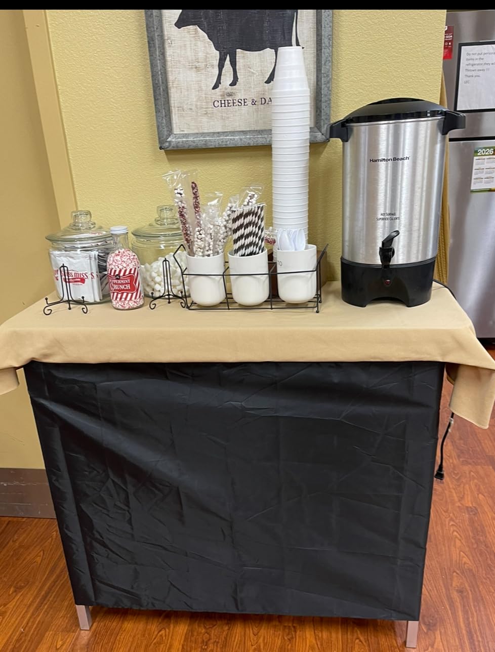 VEVOR Folding Portable Bar Table, Tradeshow Podium Table for Indoor, Outdoor, Party, Picnic, Exhibition, Includes Carrying Case, Storage Shelf and Black Skirt, 38.39