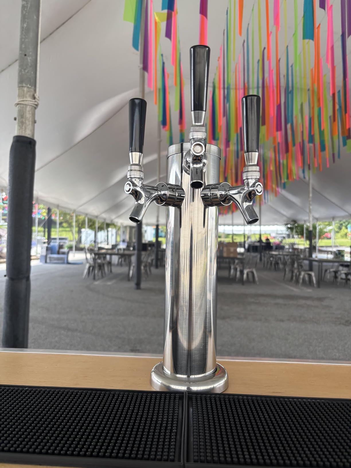 3 Tap Kegerator Tower Beer Tap Tower, Stainless Core Beer Faucet Dispenser with Pre-installed Beer Lines, Draft Beer Keg Tower with Kegerator Parts for Homebrew customer photo 2