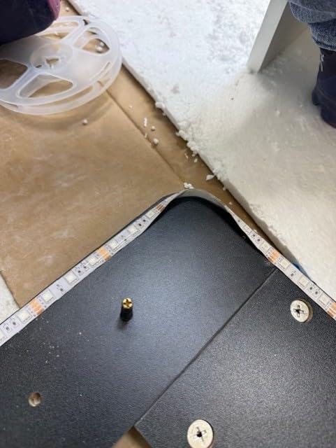 AHB Reception Desk with Counter, Modern Front Table Equipped Lockers & Storage Shelves, 50-inch Checkout Counter with LED Lights & DIY Stripe for Lobbies, Salons, Retail, Home Offices, Reception Room customer photo 2