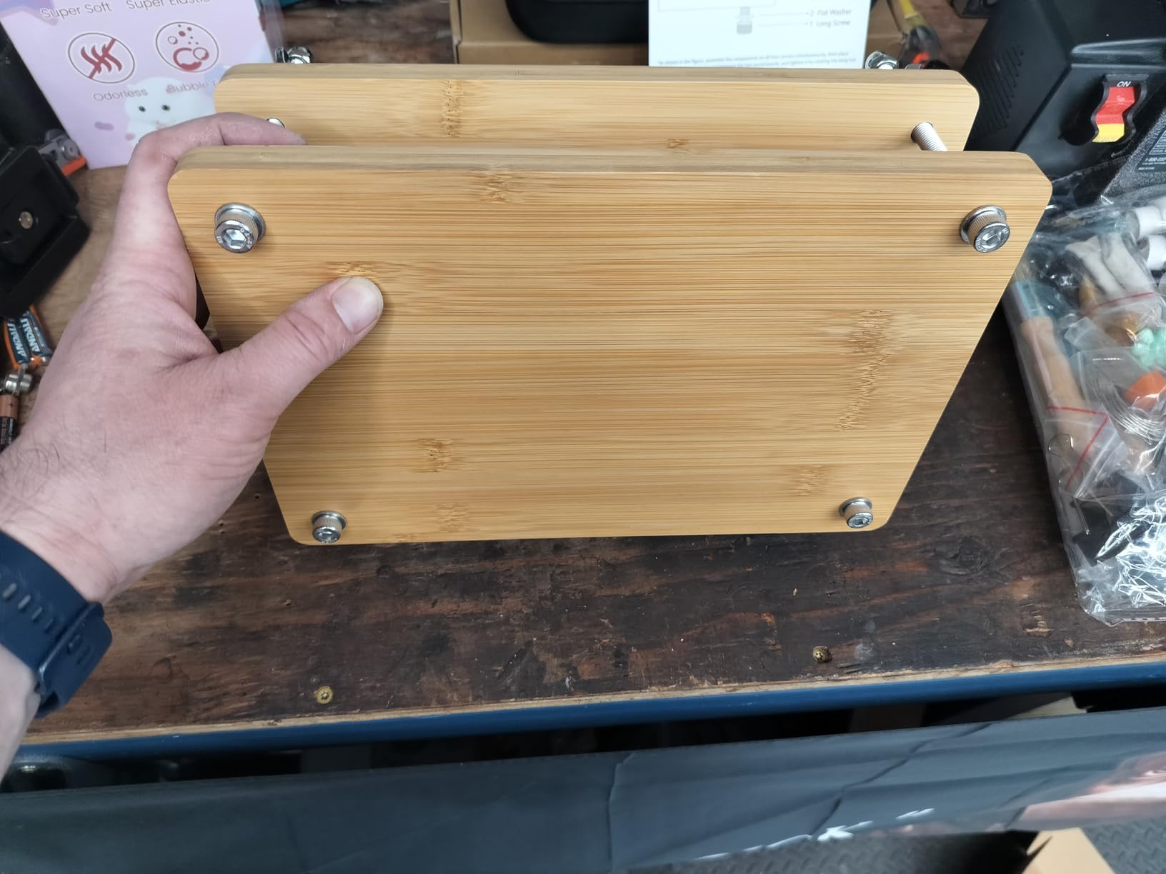 Bamboo Wooden Book Press for Bookbinding - Portable Bookbinding Machine and Book Press (11.6 x 7.9 inches) customer photo 2