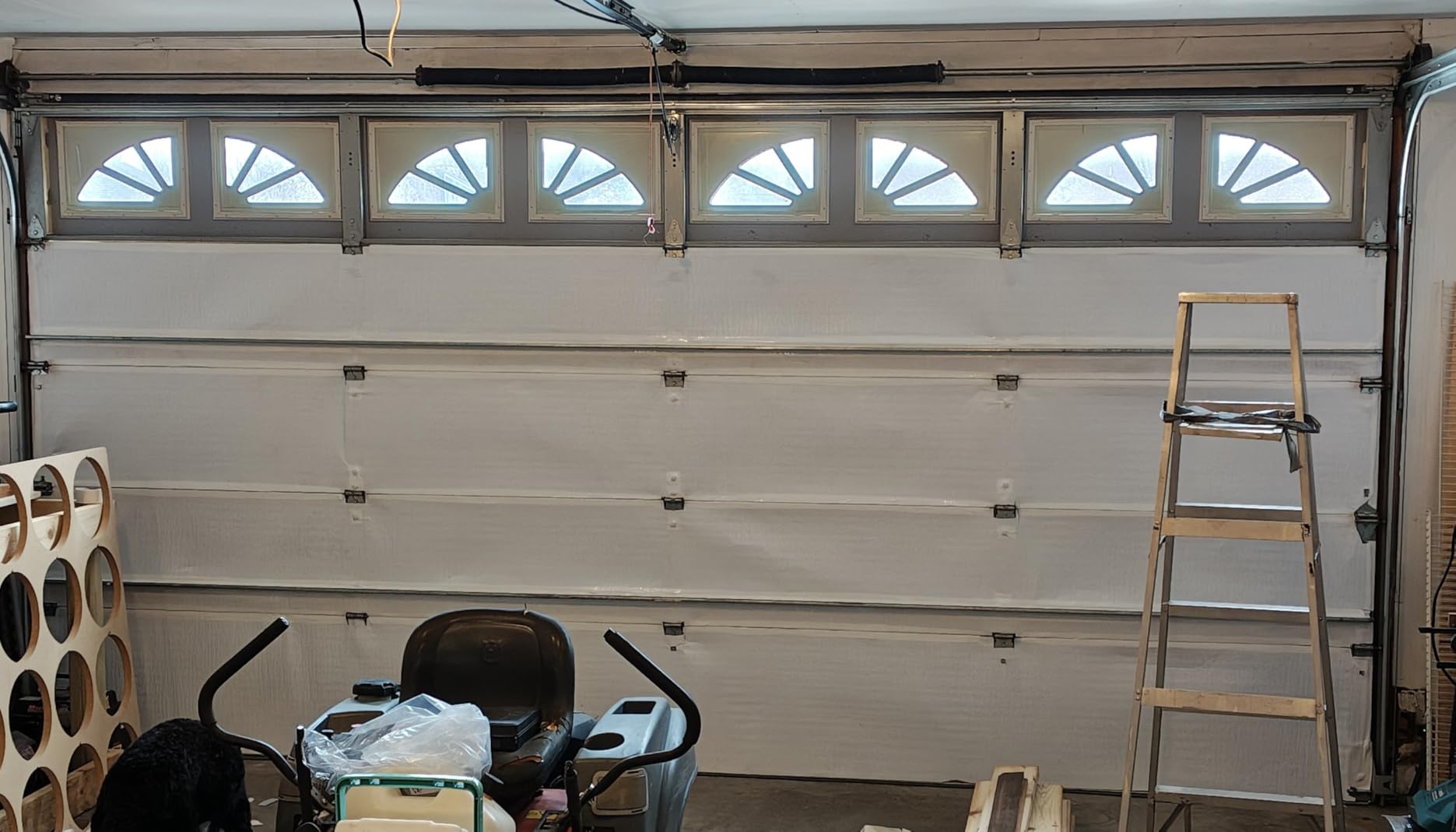 BlueTex Insulationㅤ Insulation White Reflective Foam Core Tearproof 2 Car Garage Door Insulation Kit 18FT (Wide) x 7FT (HIGH) to Cool Your Garage. Complete DIY Installation Kit customer photo 1