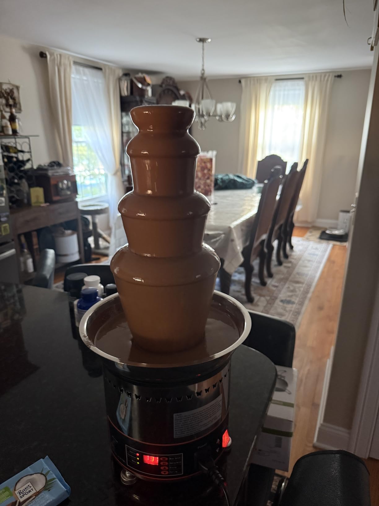 Chocolate Fountain 110V Electric 4-Tiers Digital Chocolate Fountain Melting Machine Heating Fondue Fountain,3kg of chocolate customer photo 1