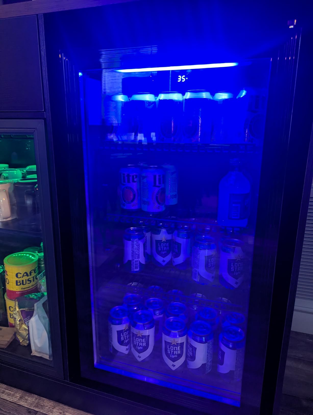 Manastin Beverage Refrigerator Cooler-Mini Fridge Freestanding Cooler with Glass Door, Adjustable Shelves & Digital Temperature Display for Soda, Wine or Beer (Silver, 3.2 Cu.Ft) customer photo 1