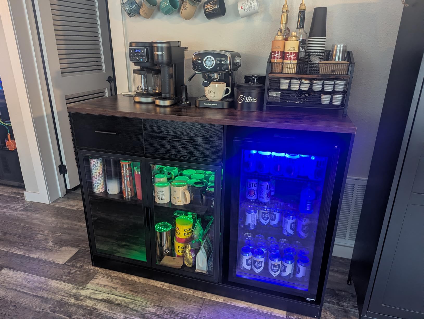 Manastin Beverage Refrigerator Cooler-Mini Fridge Freestanding Cooler with Glass Door, Adjustable Shelves & Digital Temperature Display for Soda, Wine or Beer (Silver, 3.2 Cu.Ft) customer photo 2