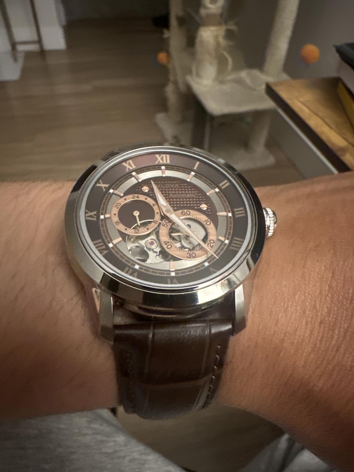 Bulova Men's Classic Sutton 4-Hand Automatic Watch, 24-Hour Sub Dial, Open Aperture, Self-Winding, Exhibition Caseback customer photo 1