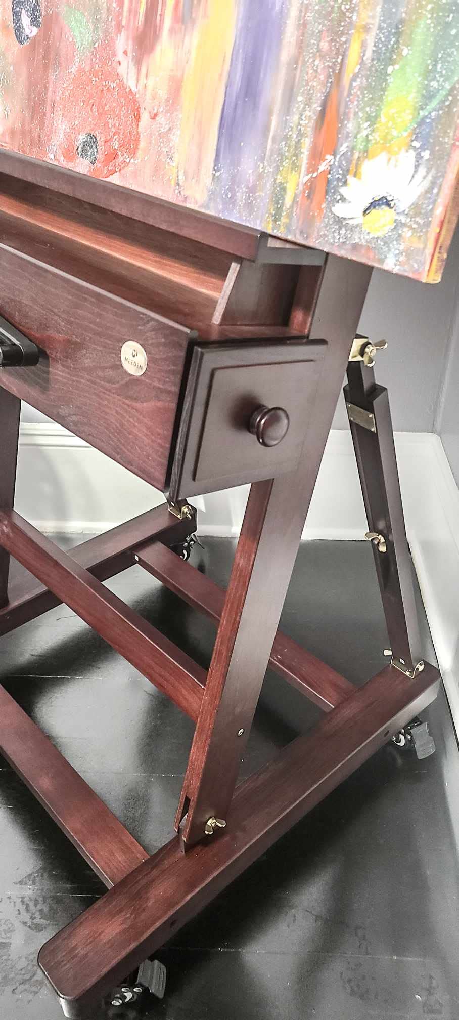 MEEDEN Art Painting Easel: Professional Crank Easel - Heavy Duty Beech Wood Studio H Frame Stand - Height Adjustable 71