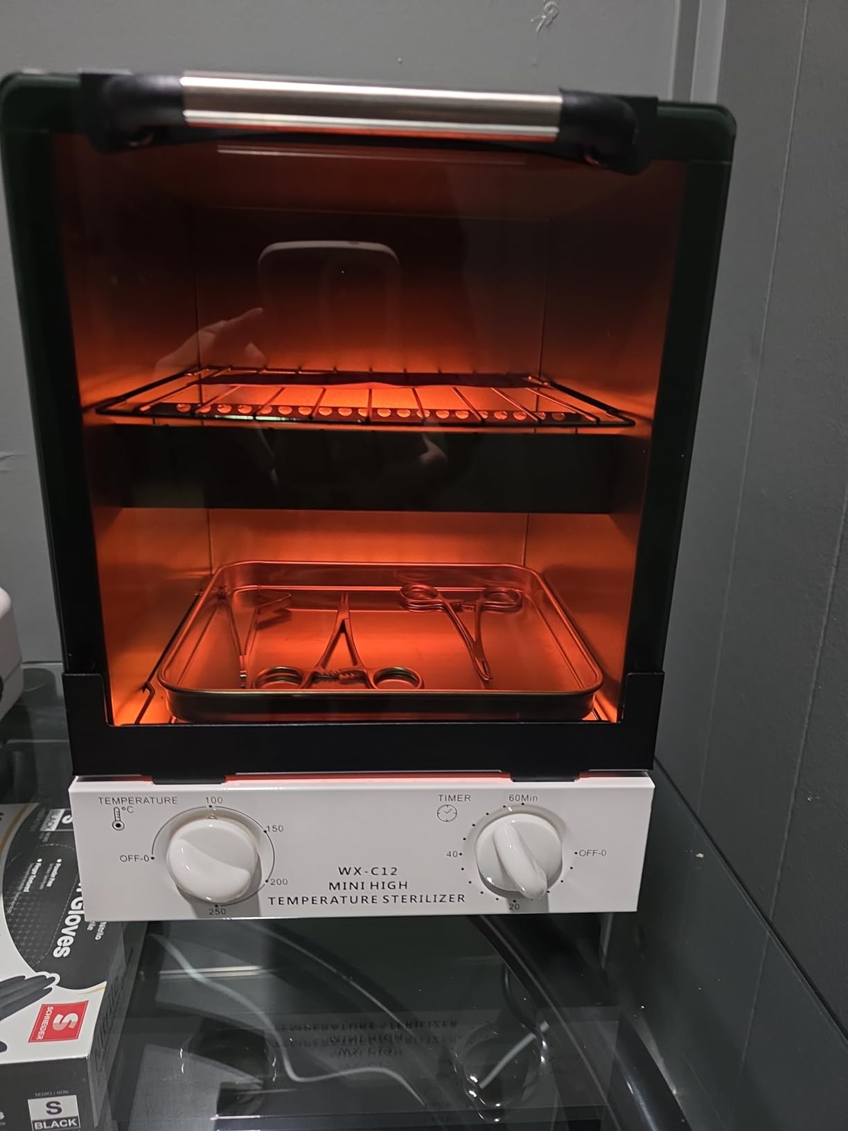 High Temperature Sterilizer, Large Capacity Dry Heat Stainless Steel Sterilizer with Temp and Timer Control, Max timing 60min, Max temperature 250℃ (482℉), With Stainless Trays, 110V power customer photo 1