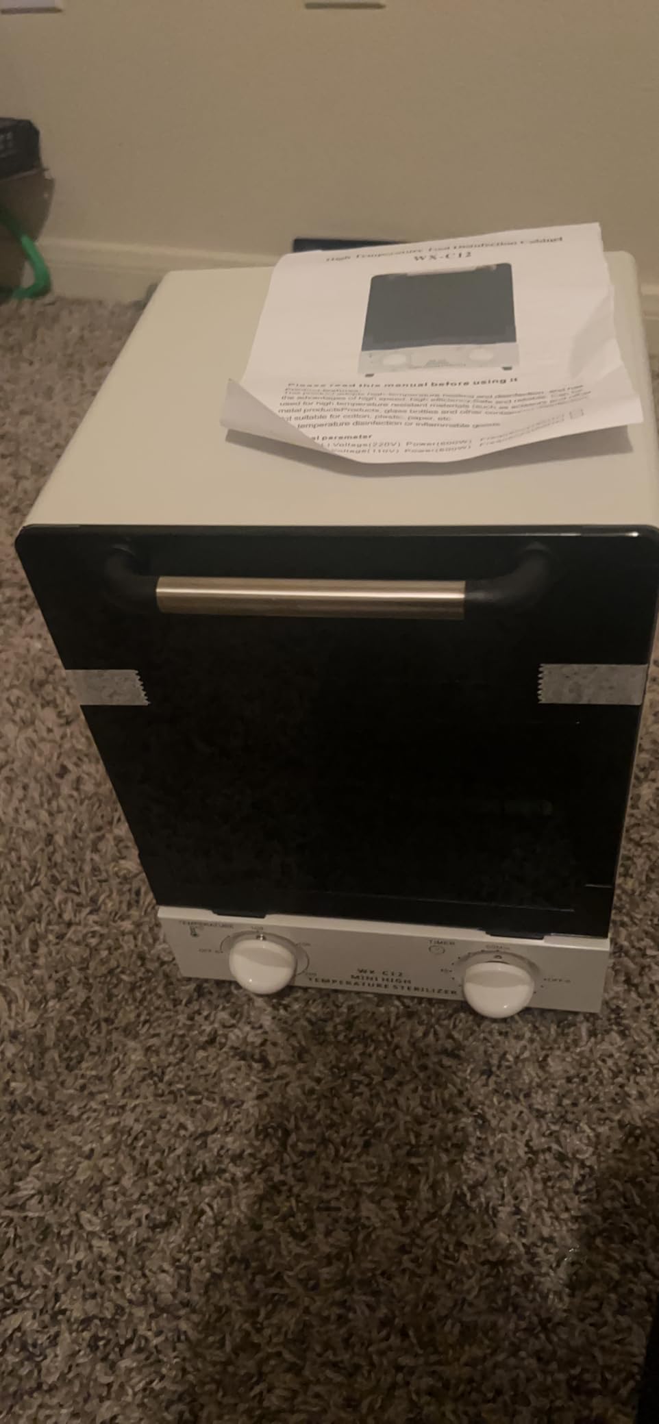 High Temperature Sterilizer, Large Capacity Dry Heat Stainless Steel Sterilizer with Temp and Timer Control, Max timing 60min, Max temperature 250℃ (482℉), With Stainless Trays, 110V power customer photo 2