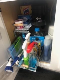 Kitstorack Under Sink Organizer, 2 Tier Under the Sink Storage, Slide out Pull out Cabinet Organizer Shelf, Metal Sliding Drawer for Kitchen Bathroom Pantry Closet Organization Rack, White, 1 Pack customer photo 2