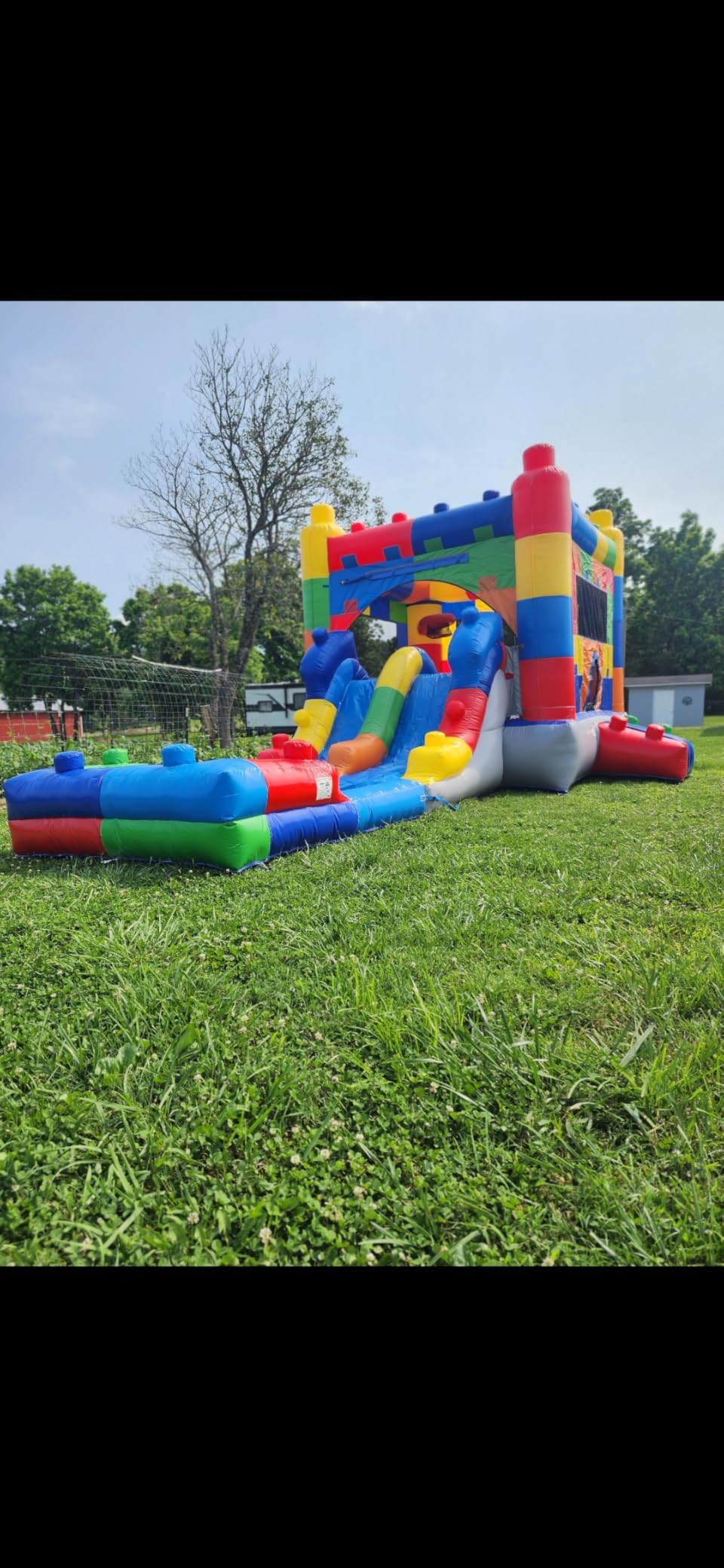 HeroKiddo 14'x26'x12' Block Party Bounce House with Dual Lane Slide; 100% Commercial Grade PVC Vinyl, with Basketball Hoop and Blower, Wet/Dry Fun for All Ages customer photo 1