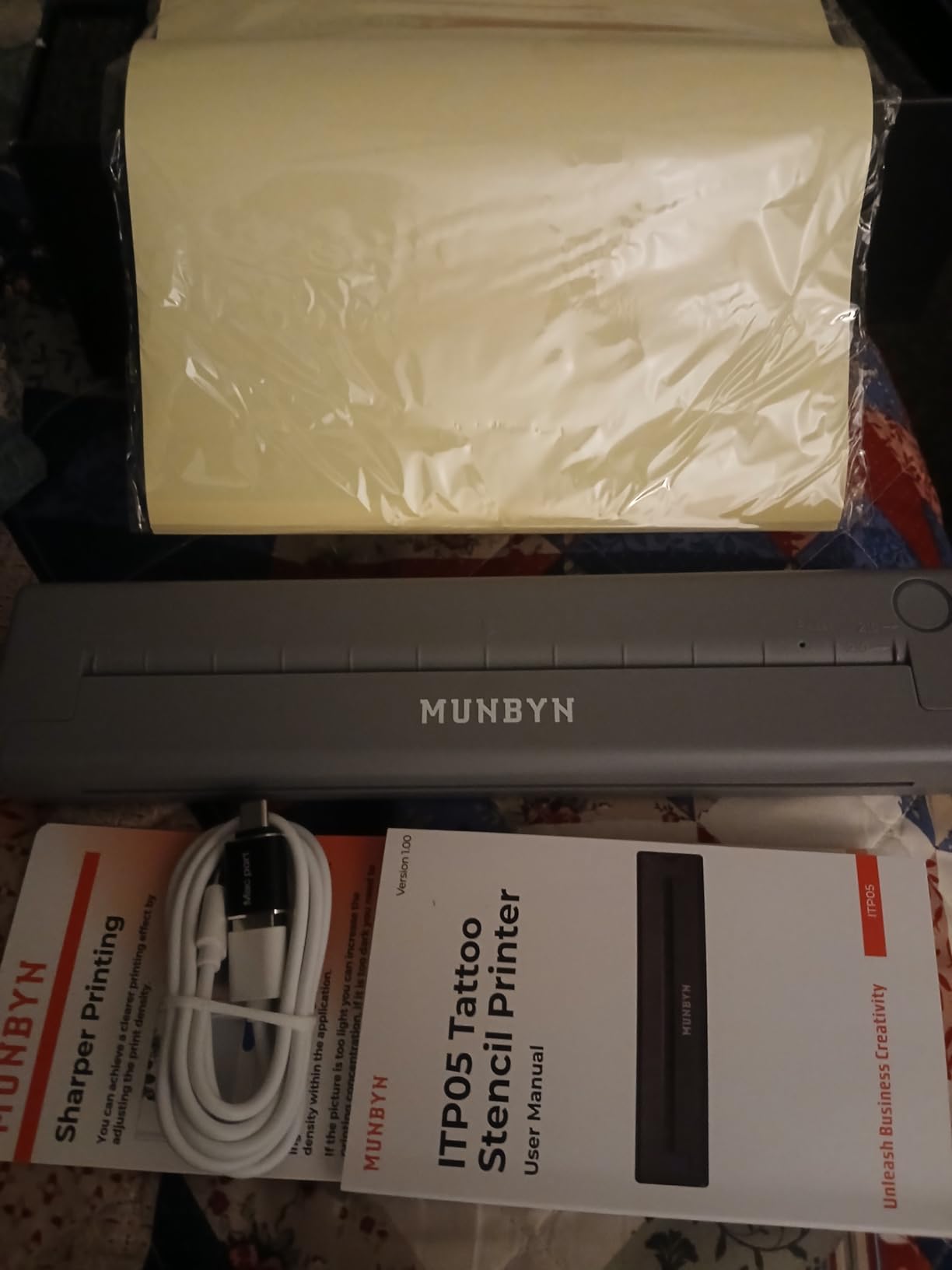 MUNBYN Tattoo Stencil Printer ITP05, Wireless Thermal Tattoo Printer with 20 Transfer Papers, Compatible with Android and iOS Phone/Tablet & PC customer photo 1