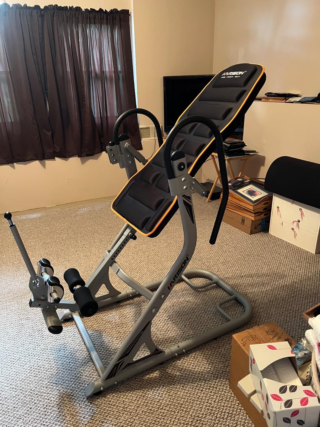 HARISON Inversion Table for Back Pain Relief 350 LBS Capacity with 3D Memory Foam, Strength Training Inversion Equipment for Pain Therapy Training with Safe Belt & Comfortable Ankle Holders customer photo 2