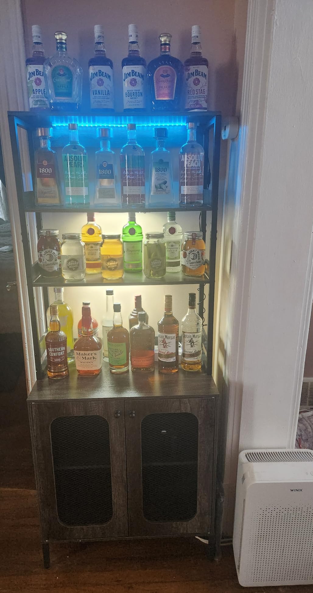 Aheaplus Bar Cabinet with Power Outlets, 67