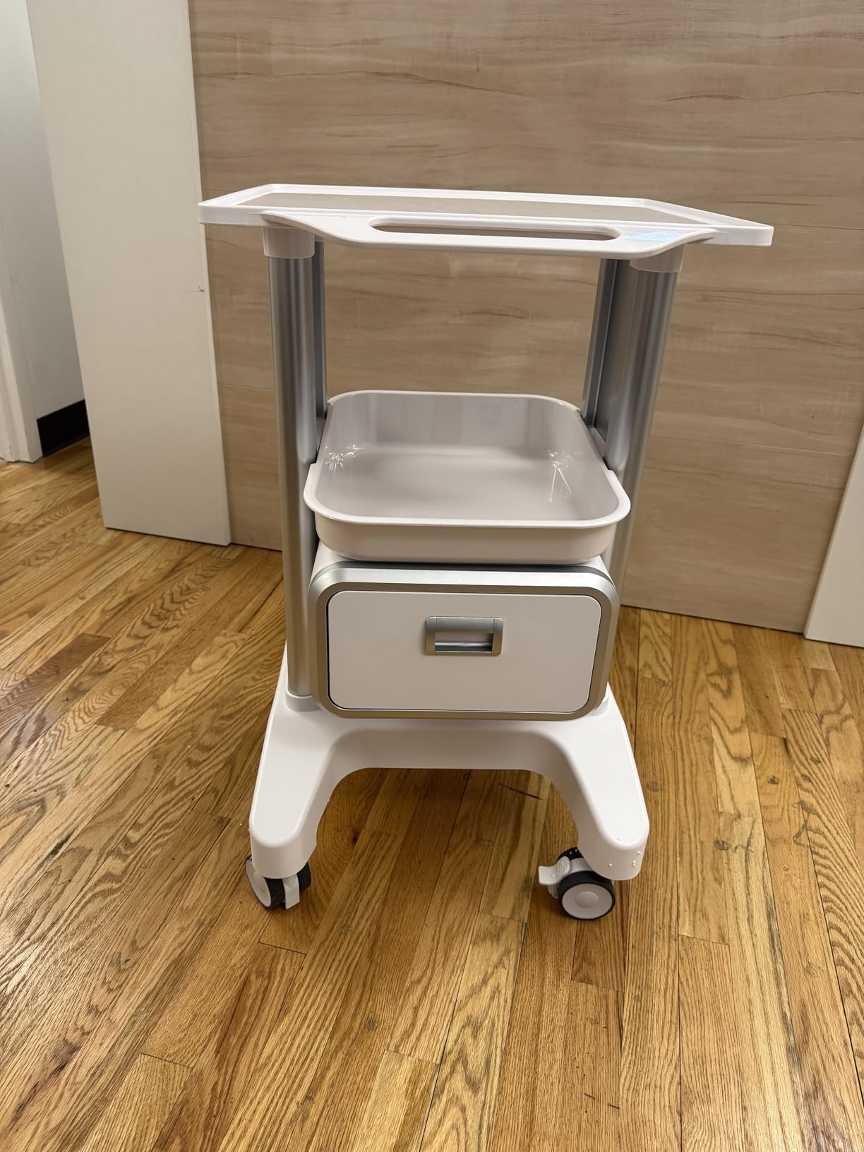 Medical Trolley Cart Mobile Ultrasound Cart 130 LBS Load Professional Portable Storage Drawer with 4 Silent Wheels Tray for Hospital Dental Clinic Beauty Salon Office Bedroom customer photo 2