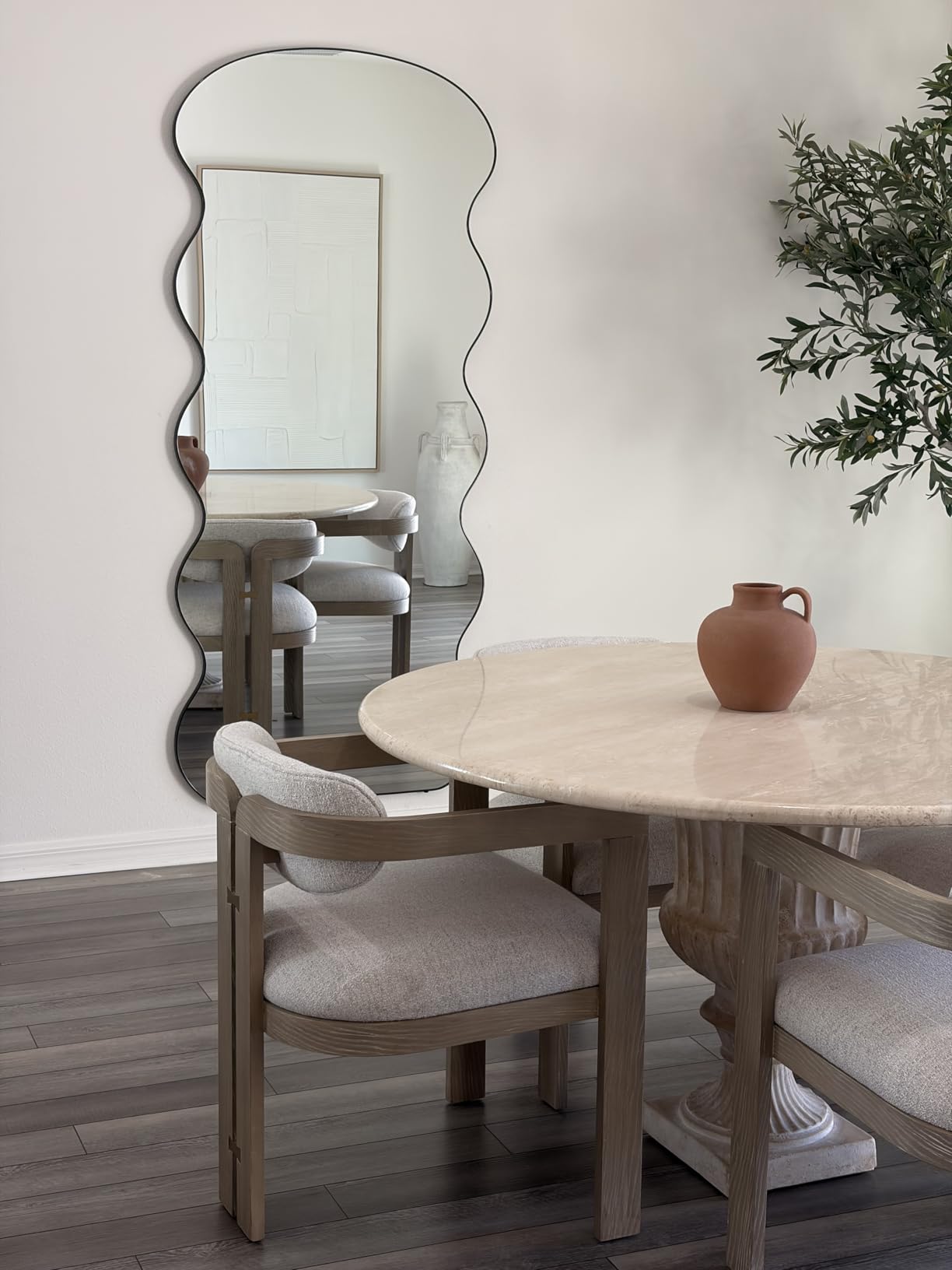 Wavy Full Length Mirror with Stand 76