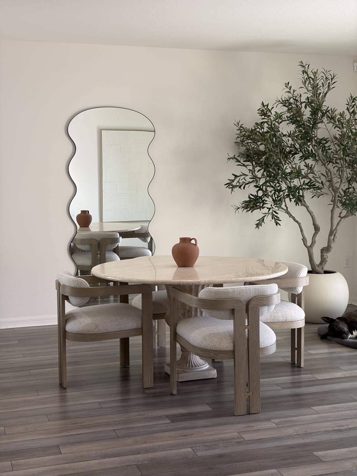 Wavy Full Length Mirror with Stand 76