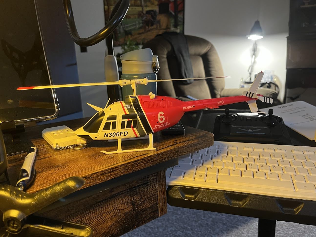 C138 206 Remote Controlled Helicopter Aircraft Plane RC Heli Aileronless 6CH 6-Axis Gyroscope Altitude Hovering Add Optical Flow Localization 2Battery for Adults Beginners (Red) customer photo 1