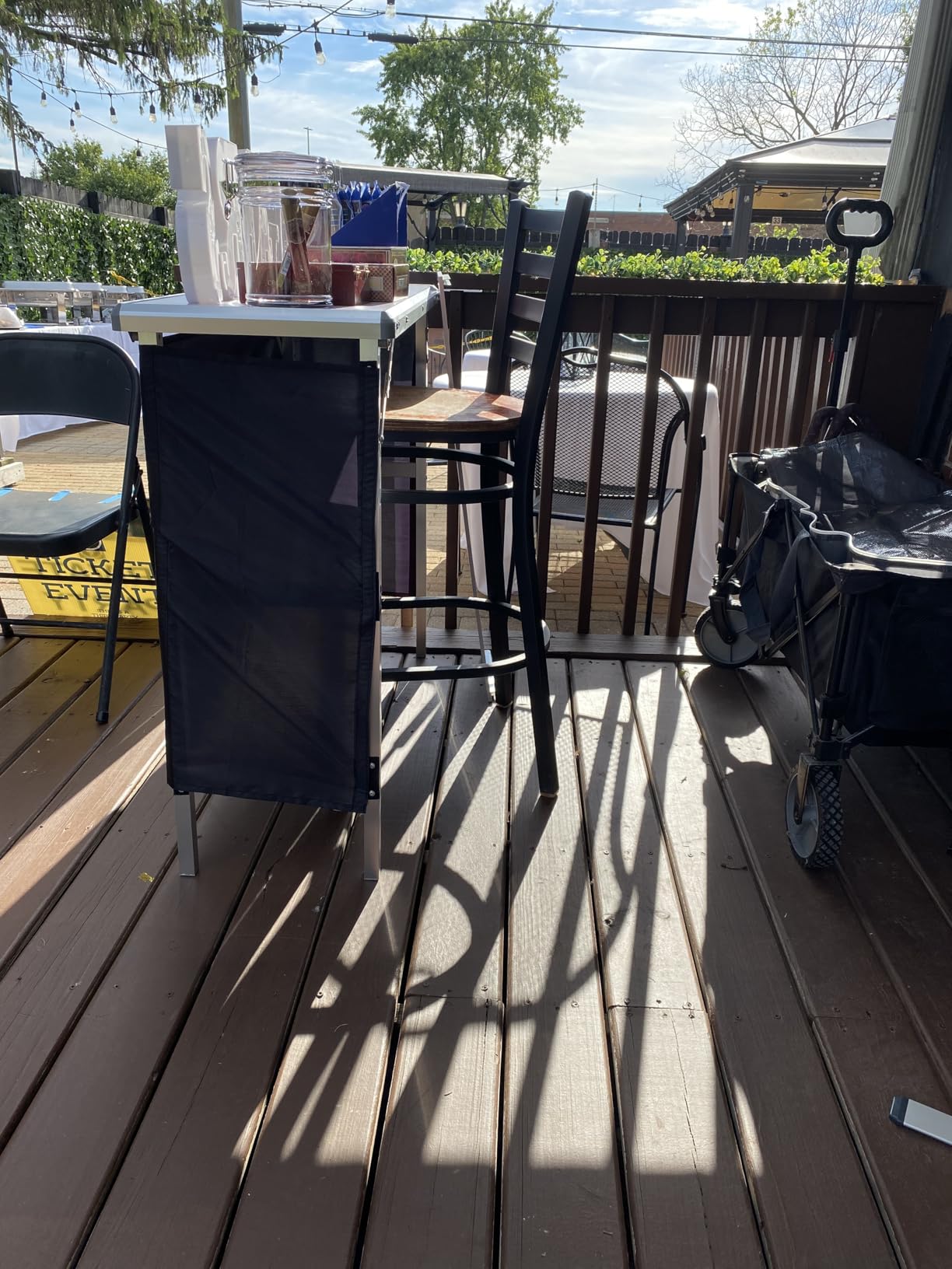 GoBar Portable Bar Table for Events - Black, 3 Skirts, or LED - Pop Up Mobile Bartending Station with Travel Carrying Case customer photo 2