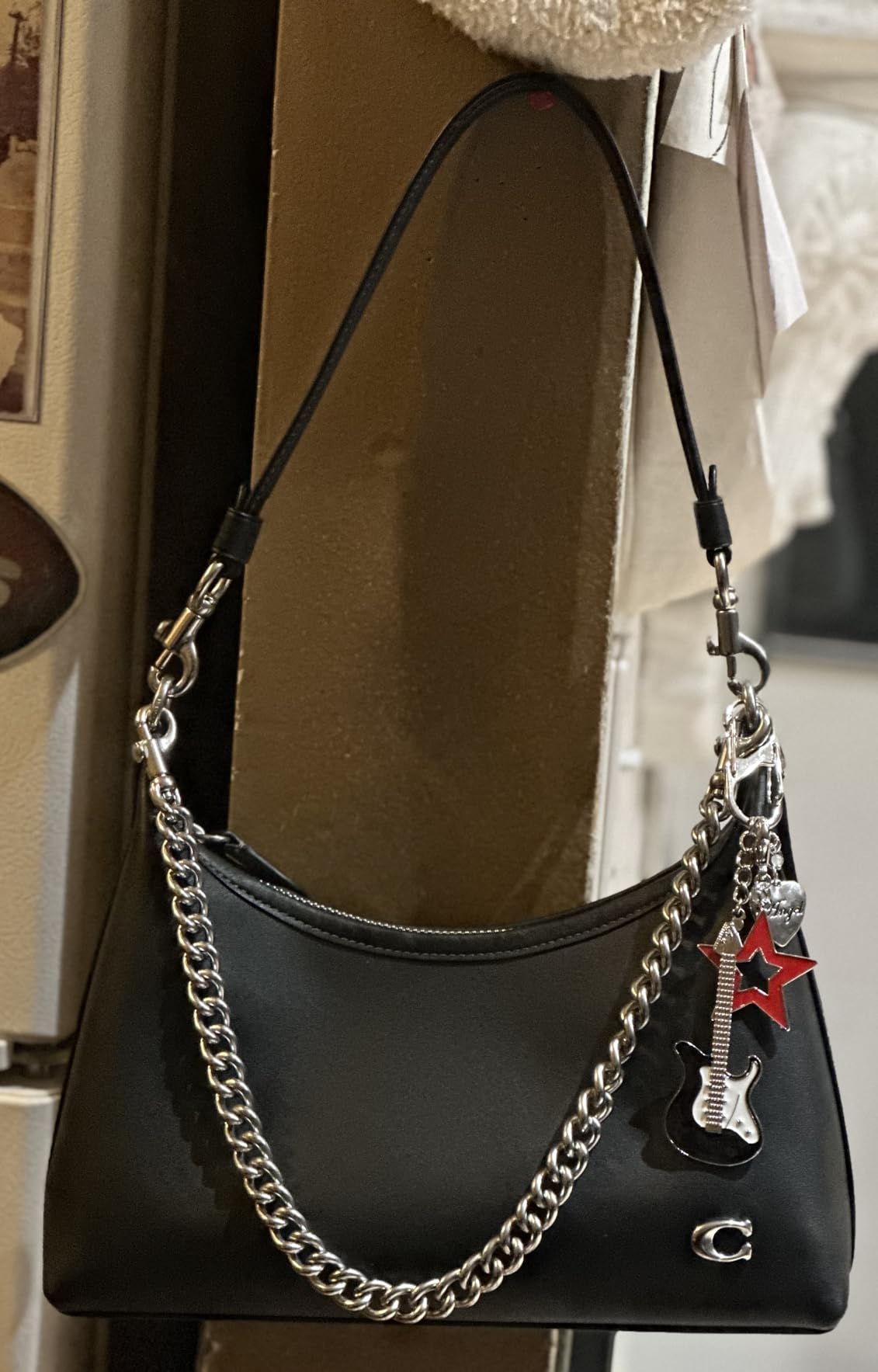 COACH Women's Glovetanned Leather Juliet Shoulder Bag, Black, One Size customer photo 1