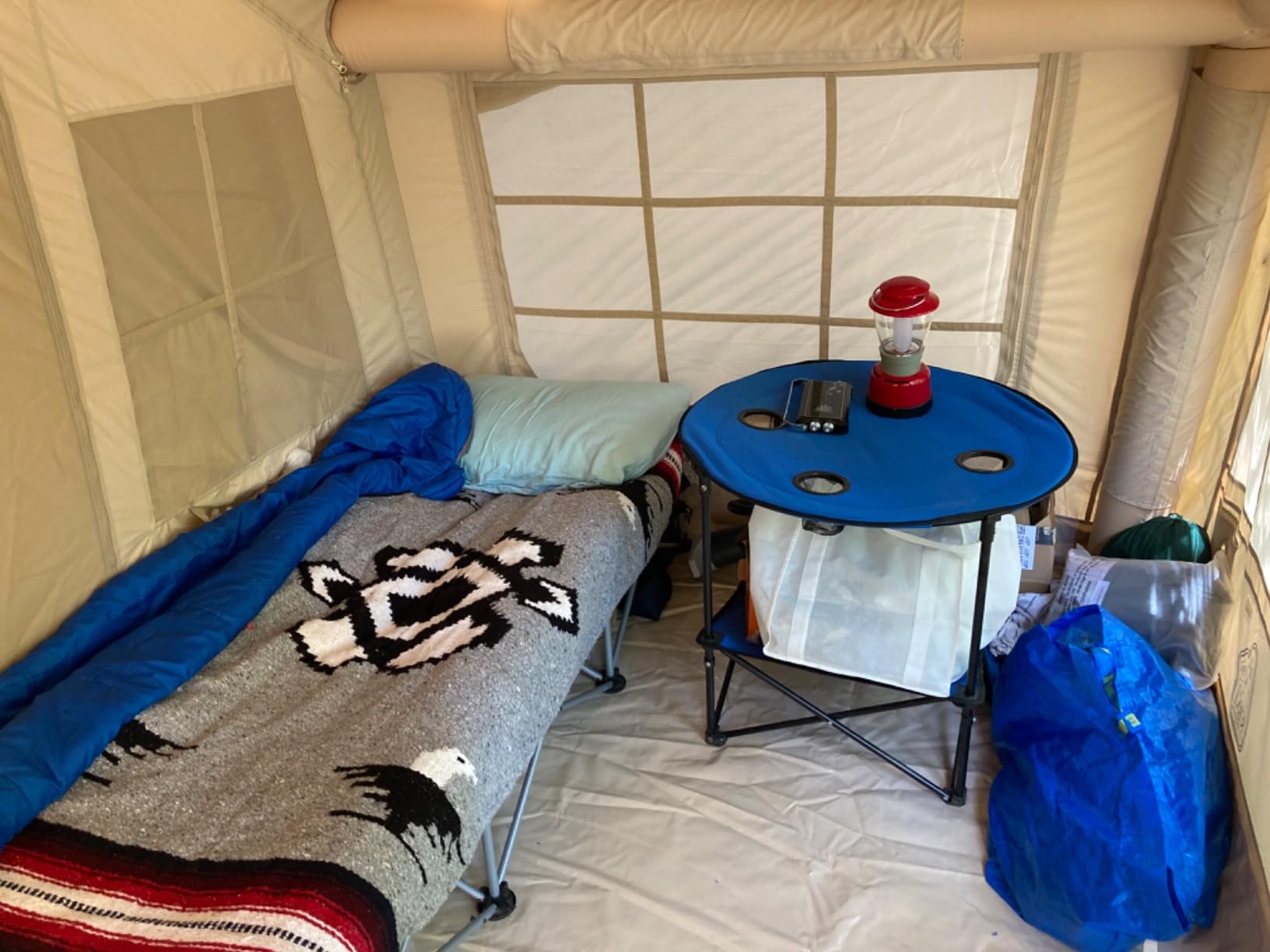 Coody Inflatable Canvas Camping Tents with Stove Jack - Premium Air Beam Family Glamping Tent, Breathable Cotton Canvas, Fast Setup Air Tent with Pump customer photo 1