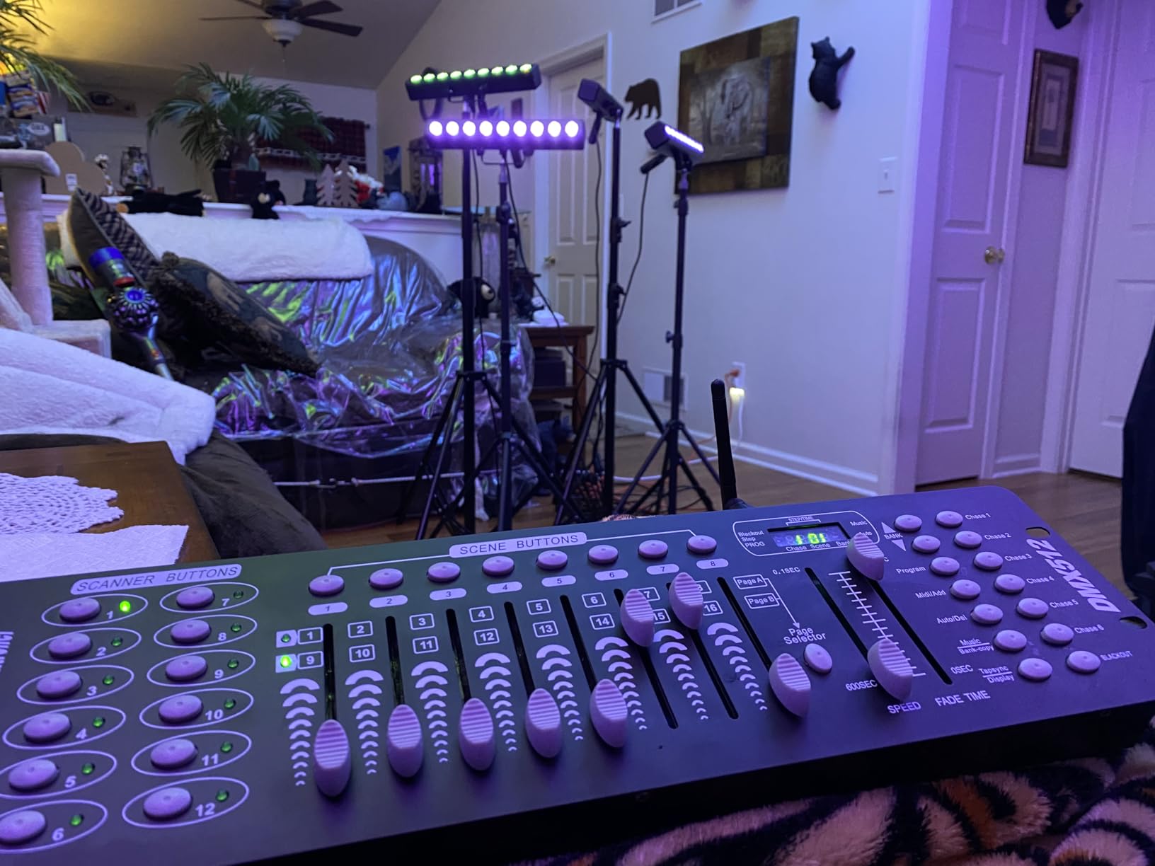 LED Stage Light Bar,50W LED 4in1 RGBW DJ Lights Bar with Remote Control Sound Activated DMX Stage Lighting Uplights for Church Events Wedding Disco Party Stage DJ Lighting 2Pack customer photo 1