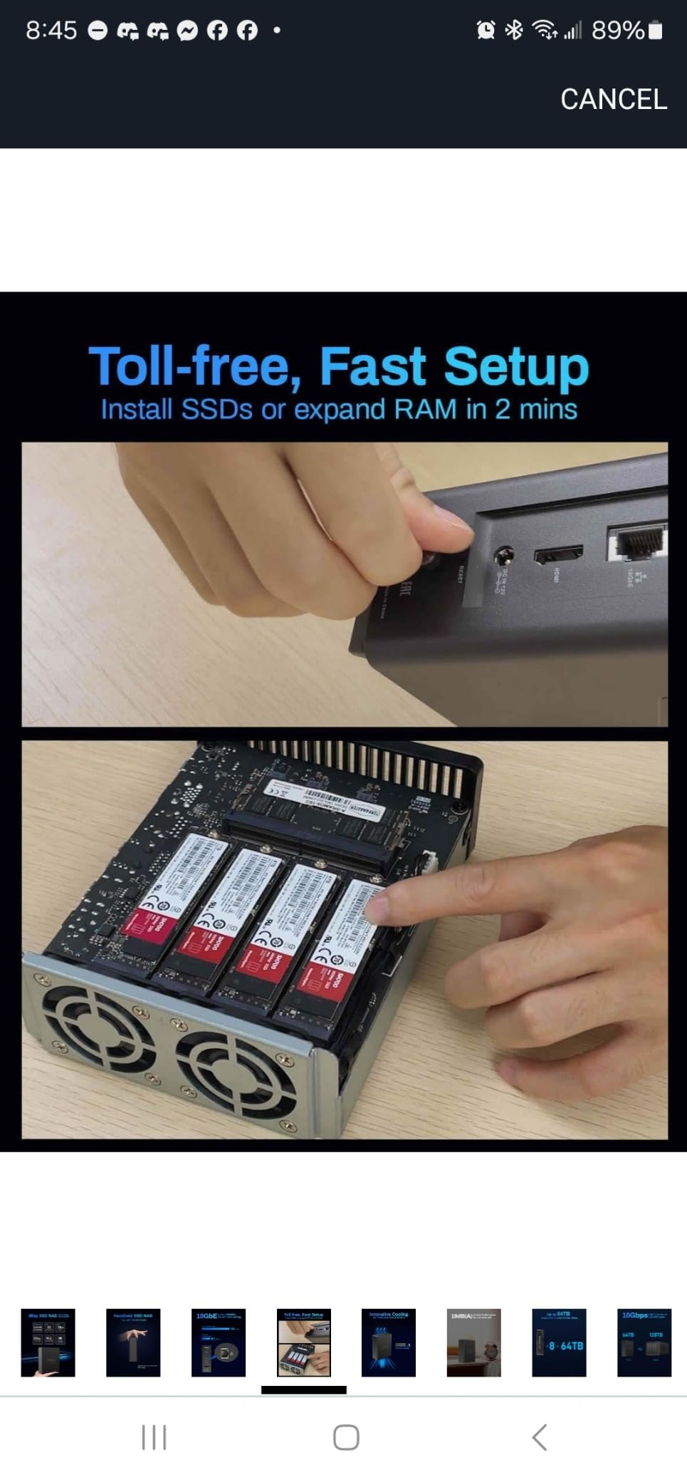 TerraMaster F8 SSD Plus NAS - 8Bay All SSD NAS Storage Core i3 8-Core 8-Thread CPU, 16GB DDR5 RAM, 10GbE Port, 8 Heat Sinks Included (Diskless) customer photo 2