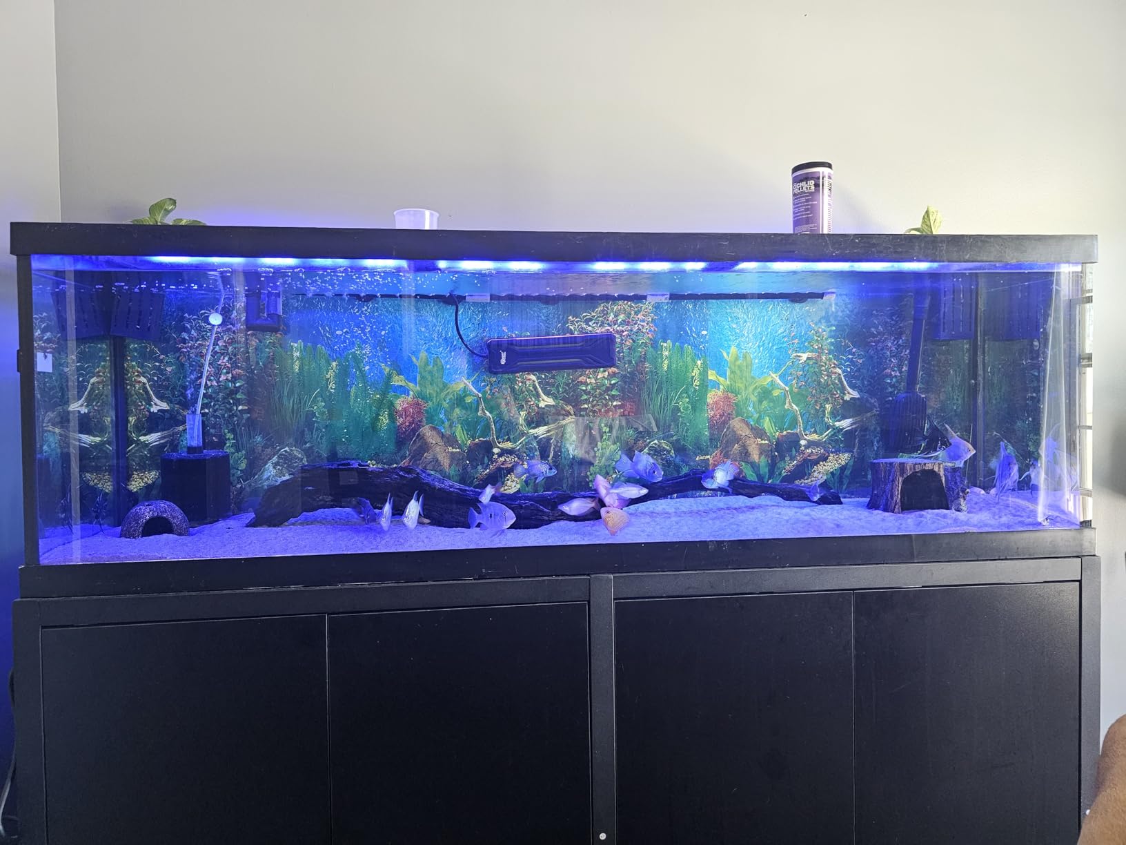 GDLF 125-150 Gallon Fish Tank Stand, Heavy Duty Metal Aquarium Stand with Power Outlet and Cabinet for Fish Tank Filters and Accessories,72.8