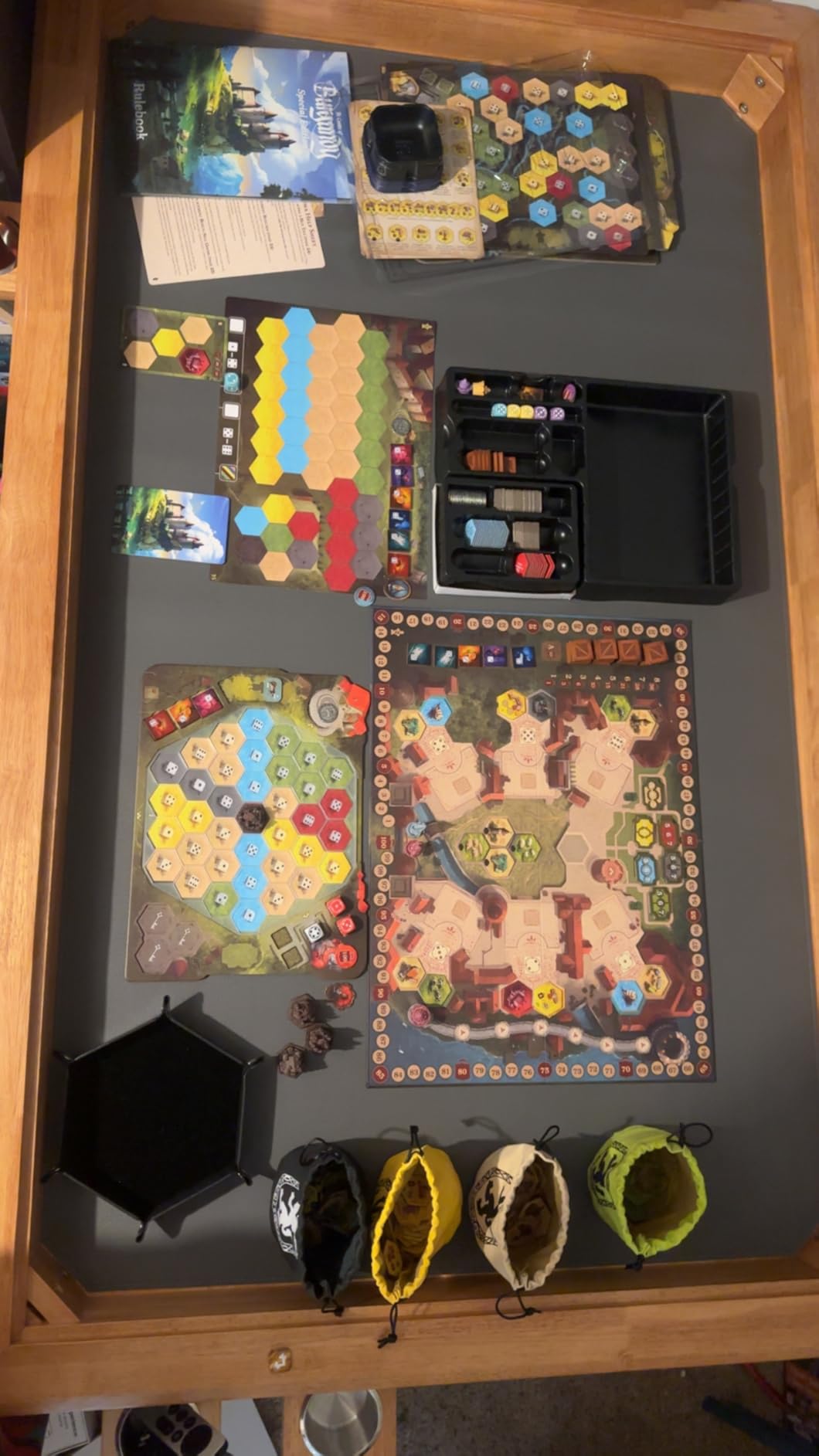 Board Game Table with Removable Table Top, Seats 4 to 6 Players with 57in x 33in Play Area, Includes Play Mat, Detachable Cup Holders and Dice Trays customer photo 2