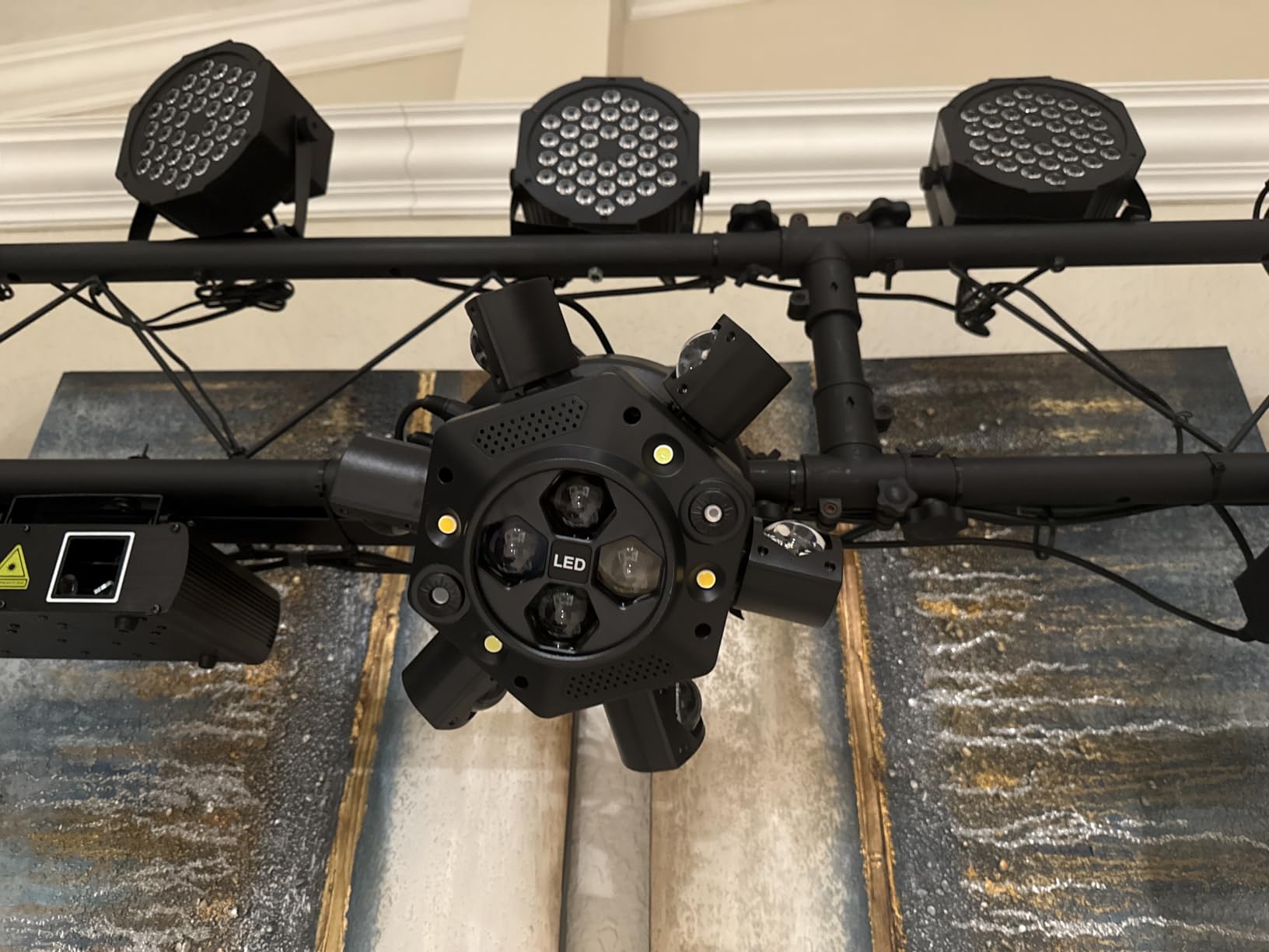 Moving Head DJ Lights, Olaalite 150W LED Stage Light 4-in-1 RGBW with 6 Arms Beam, Bee-Eyes Effect, Red Green Starry, White & Amber Strobe, Perfect DJ Stage Lighting for Party Disco Club Wedding Bar customer photo 1