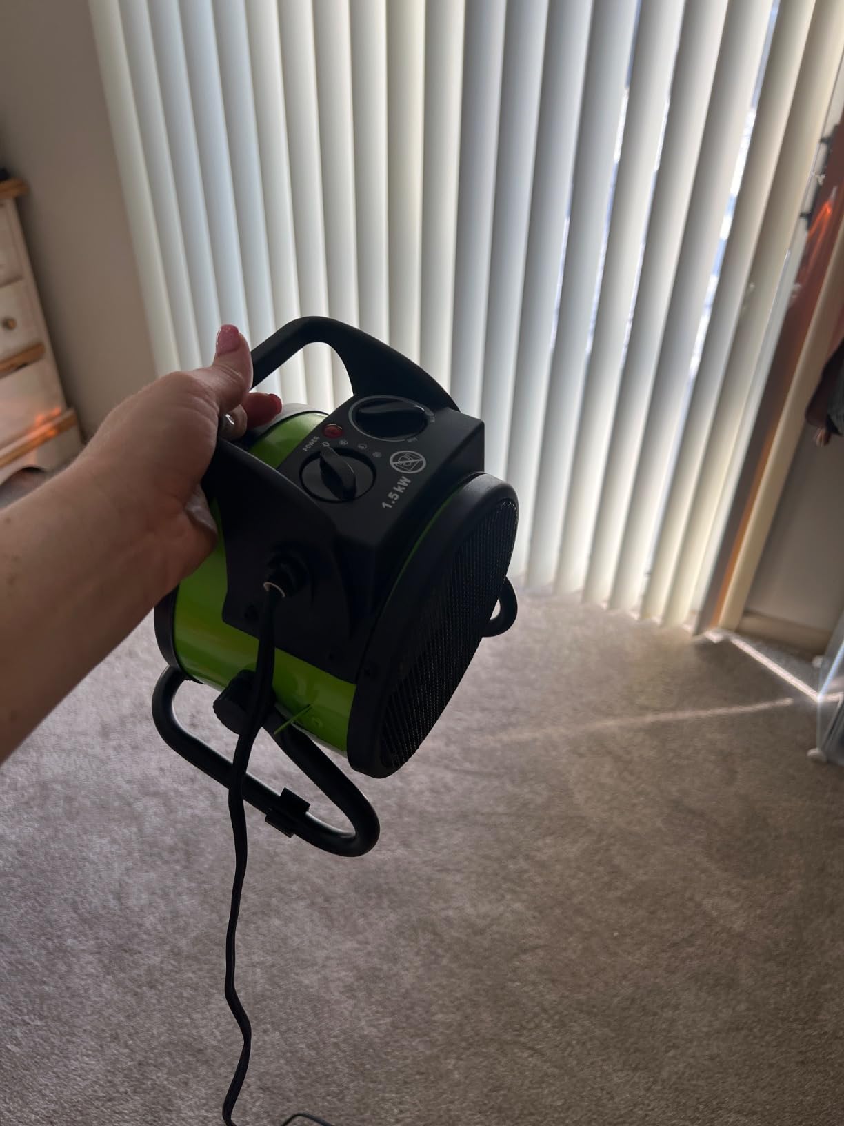 Gardtech Electric Space Heater for Indoor Use, Outdoor Heater with Overheat Protection, Fast Heat PTC Ceramic Portable Garage Heater for Workshop, Greenhouse (Green) customer photo 2