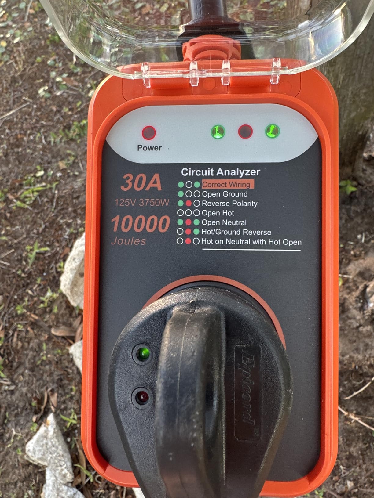 RV Surge Protector 30 Amp, 10000 Joules RV Circuit Analyzer with Waterproof Cover,RV Adapter Plug for Camper Travel Trailers (30 AMP) customer photo 1