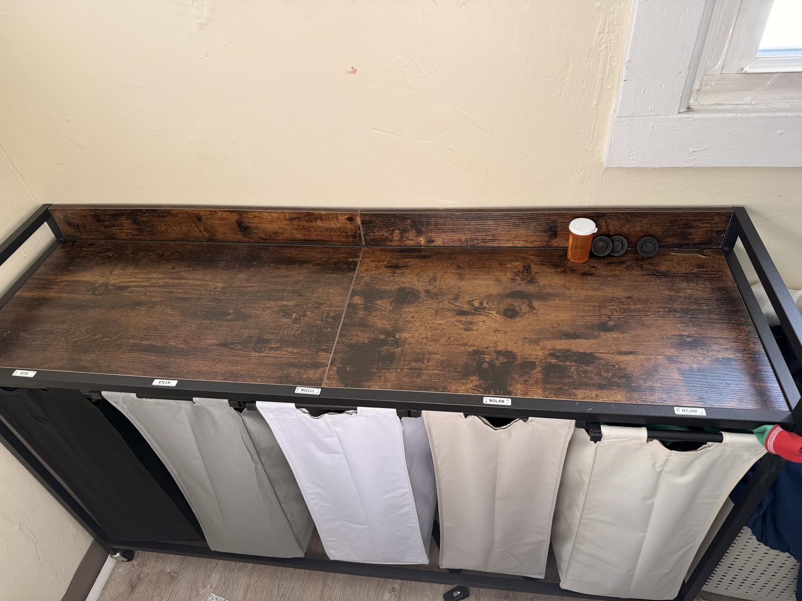 Laundry Hamper with Shelf, Laundry Basket 5 Section, Laundry Sorter with Pull-Out Removable Large 5 Color Bags and Movable Wheels customer photo 1