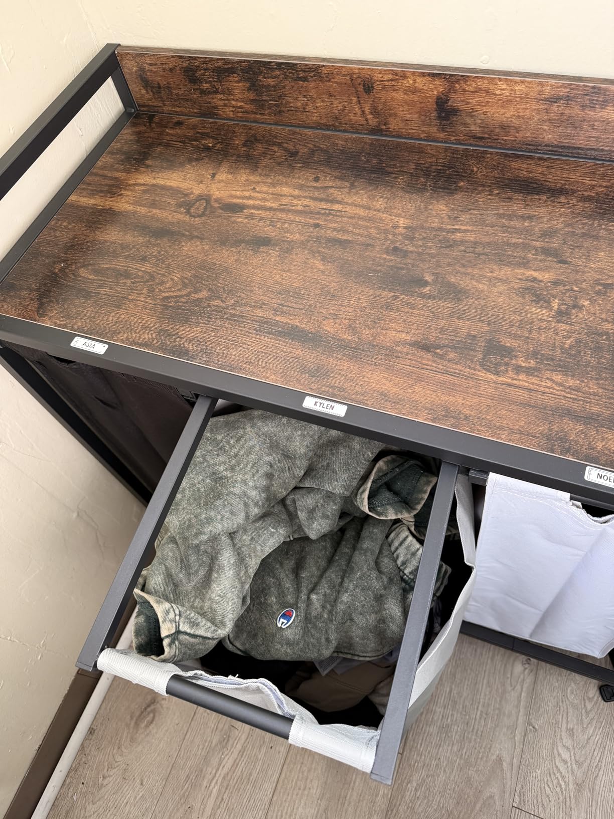 Laundry Hamper with Shelf, Laundry Basket 5 Section, Laundry Sorter with Pull-Out Removable Large 5 Color Bags and Movable Wheels customer photo 2