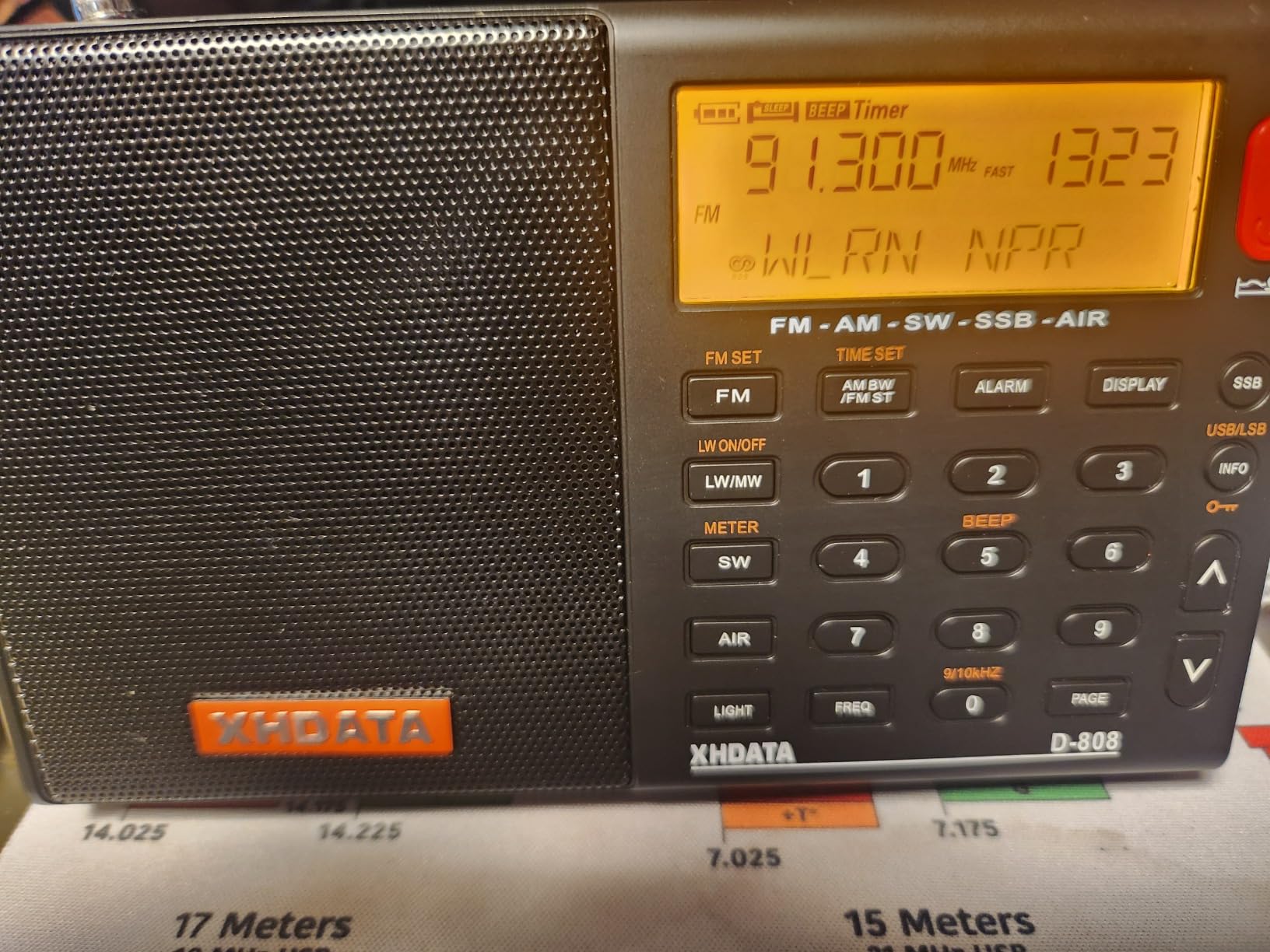 XHDATA D808 Portable AM FM SW LW Air Band Shortwave Radio SSB RDS Multi Band Digital Radio Speaker with LCD Display Alarm Clock External Antenna customer photo 2