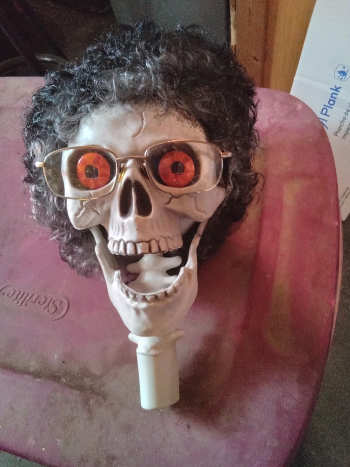 7.9ft Halloween Full Size Skeleton, Realistic Giant Human Skeleton Bones with Full Body Posable Joints, Scary Plastic Large Skeleton for Halloween Graveyard Haunted House Spooky Scene Decor customer photo 1