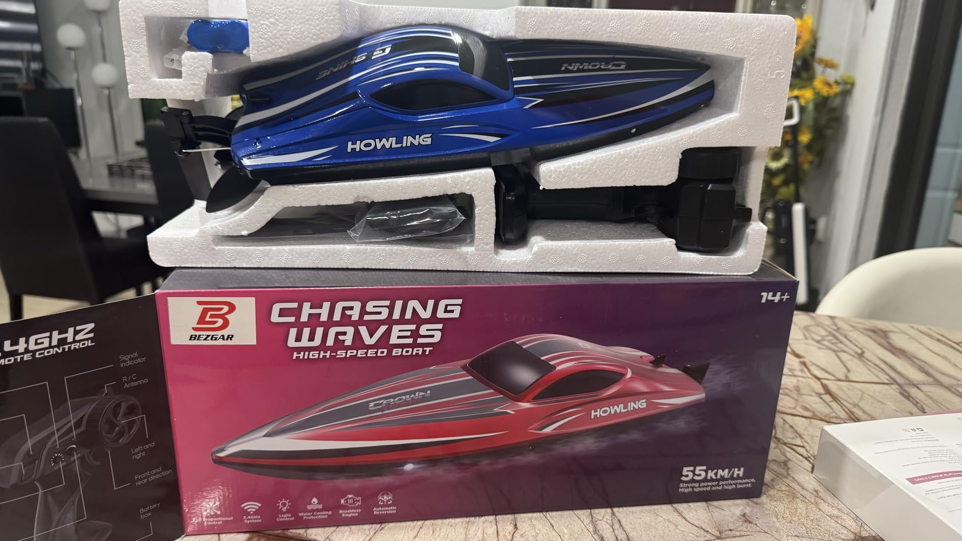 BEZGAR RC Boat, 16 inch Big Brushless Remote Control Boat for Adults and Kids, 55 KPH Large Fast RC Speed Boats with 2000mAh Battery customer photo 1