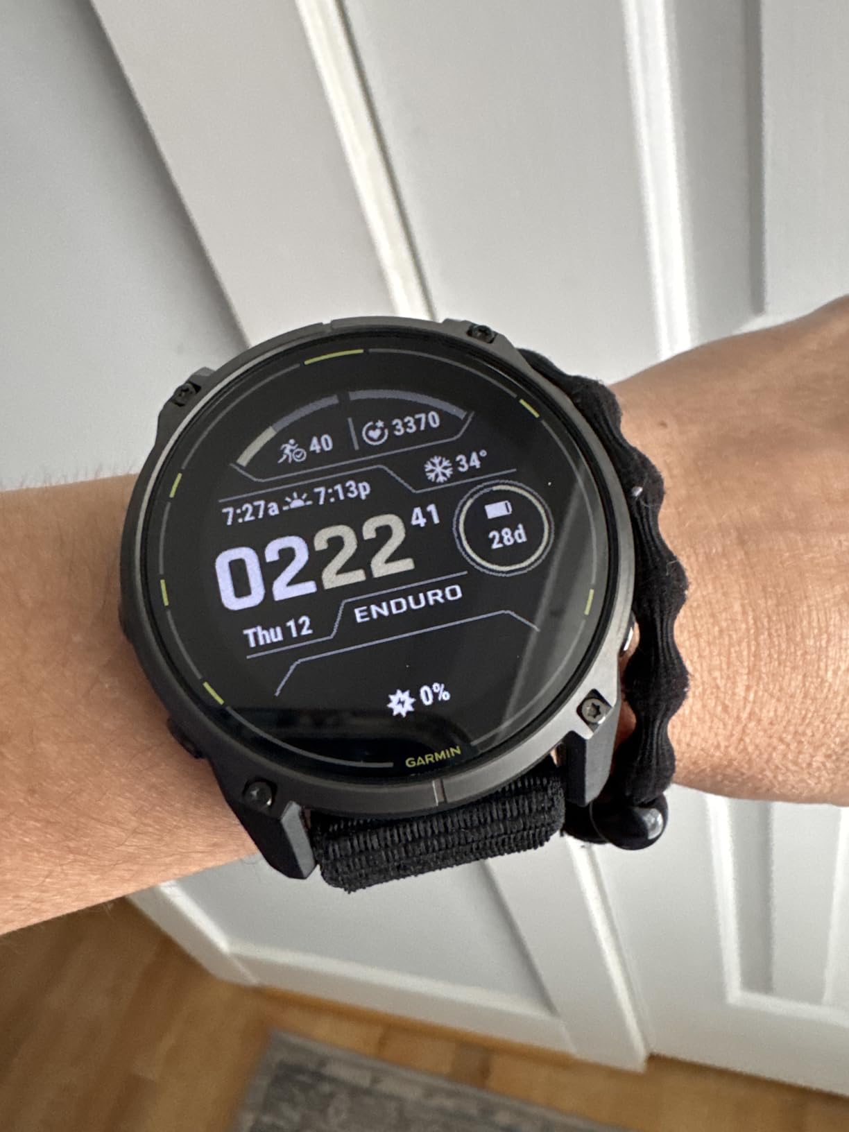 Enduro™ 3 - 51 mm, Solar, Sapphire, Ultraperformance GPS Smartwatch, Extreme Battery Life, Detailed Mapping, Built-in LED Flashlight, Carbon Gray DLC Titanium with Black UltraFit Nylon Strap customer photo 1