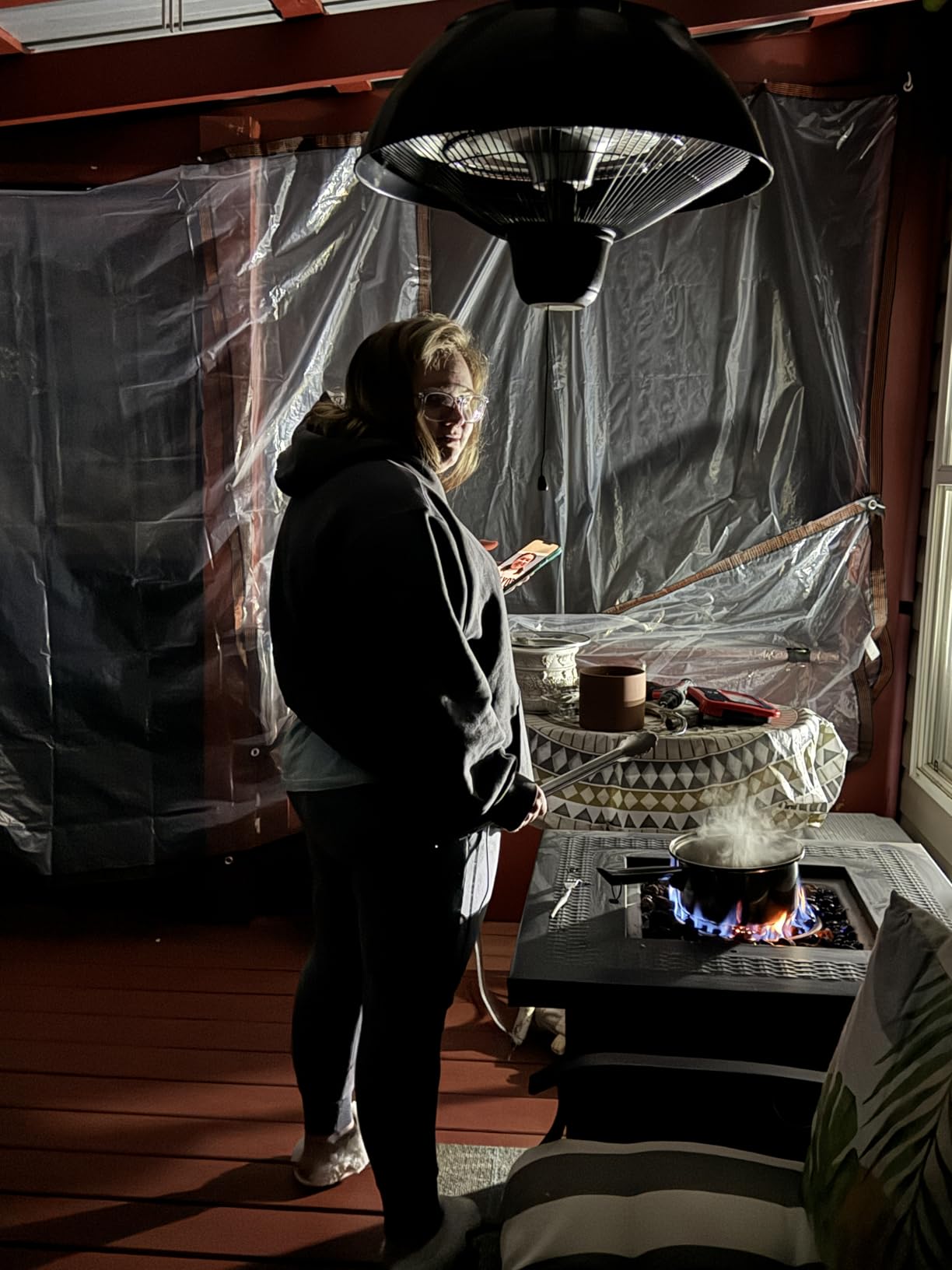 Thermal Insulated Garage Door Curtain with Clear Window, 16ft x 7ft Winter Door Cover for 2 Car Garage Heat Insulation with Thicken Polyester Fiberfill & Durable Oxford Fabric customer photo 1