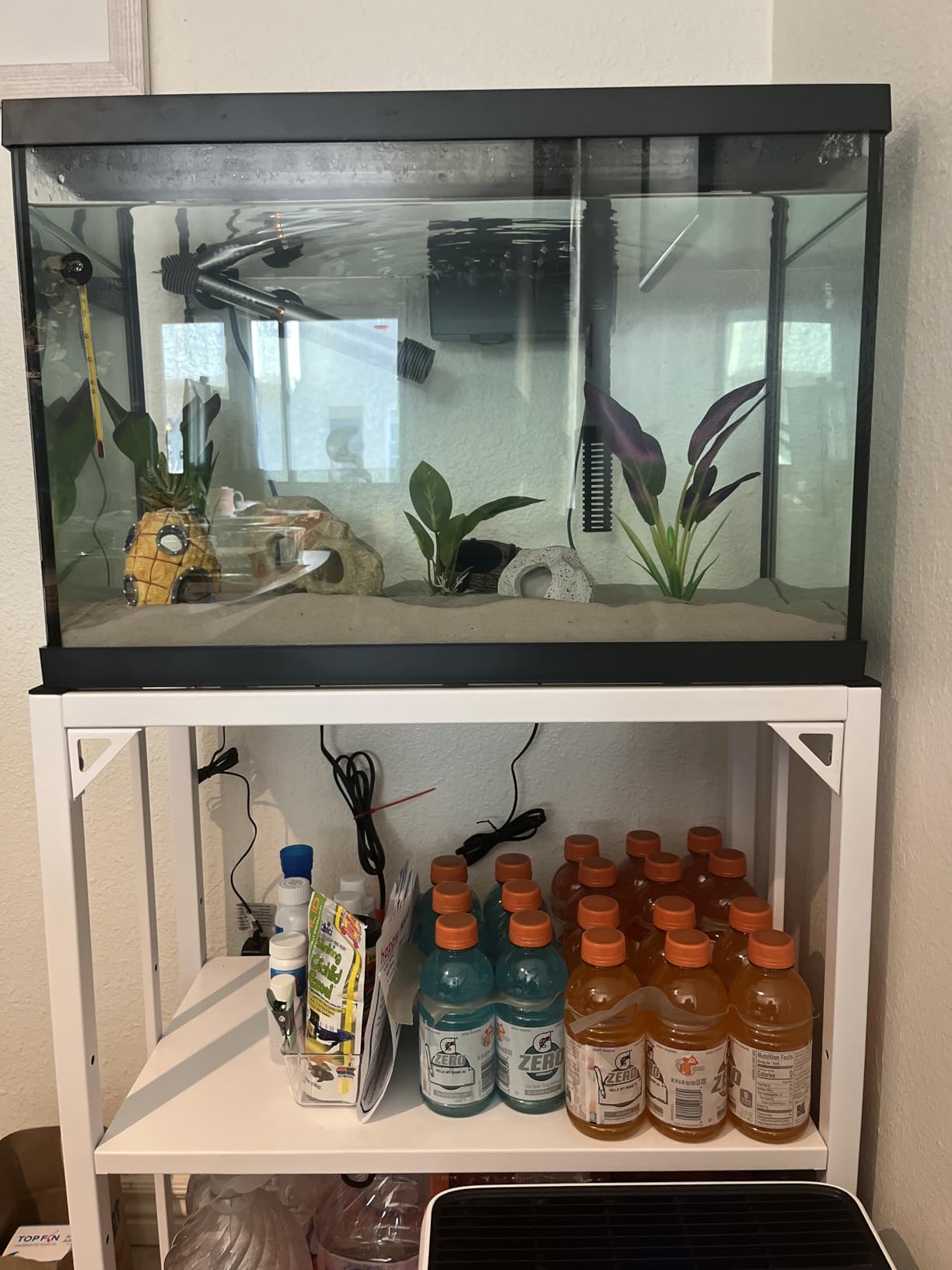 Fish Tank Stand, 40 Gallon Heavy Duty Metal Aquarium Stands, Reptile Tank, Turtle Tank, Breeder Tank Stand, 660LBS Capacity Terrarium Stand Rack with 2-Tier Storage Shelves customer photo 2