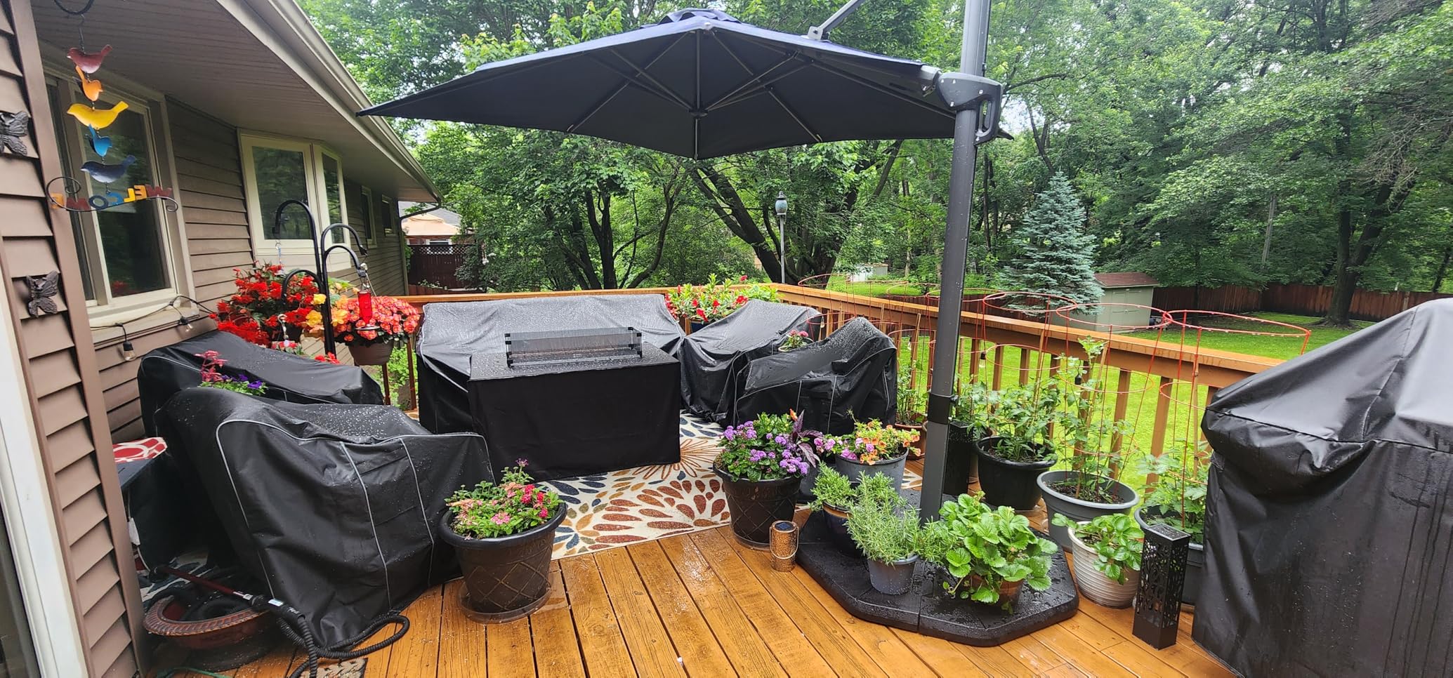 FORSPARK Outdoor Sofa Cover Waterproof, Heavy-Duty 3-Seater Patio Couch Cover, Universal Fit for Large Sofas & Deep Seats, Fits up to 79