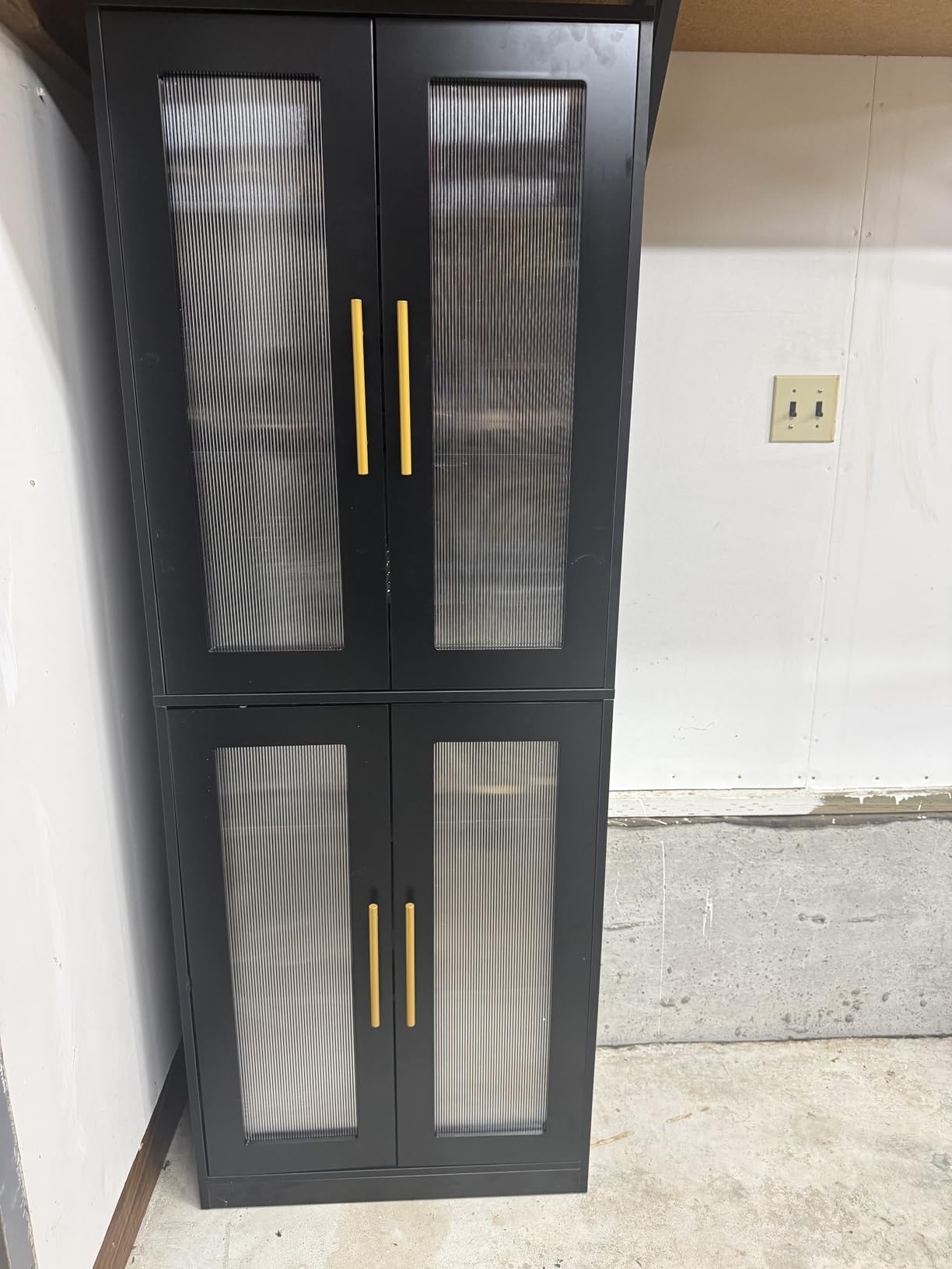 Tribesigns Tall Shoe Storage Cabinet with Acrylic Doors and LED Lights, 8-Tier Entryway Shoe Organizer Rack with Adjustable Shelves and Hanging Hooks for Narrow Closet, Hallway, Living Room, White customer photo 1