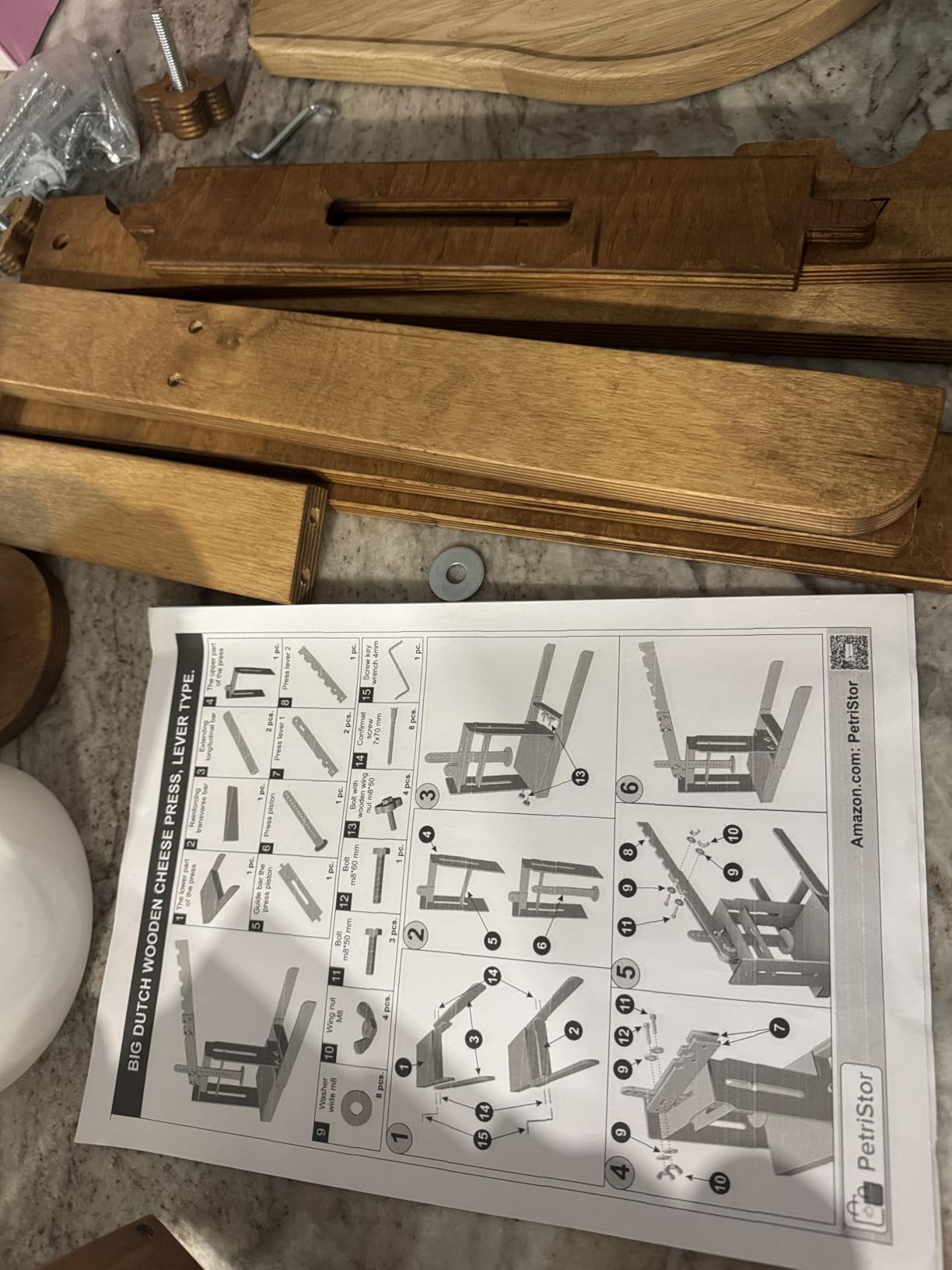 BIG Dutch Wooden Cheese Press - Cheese Making Kit (Wooden Cheese Press with Lever and 2 Cheese Molds 1,3 Qt, 2 Qt, 2 Cheeseclothes)-Cheese Press for Home Cheese Making pressure up to 400 lbs customer photo 1