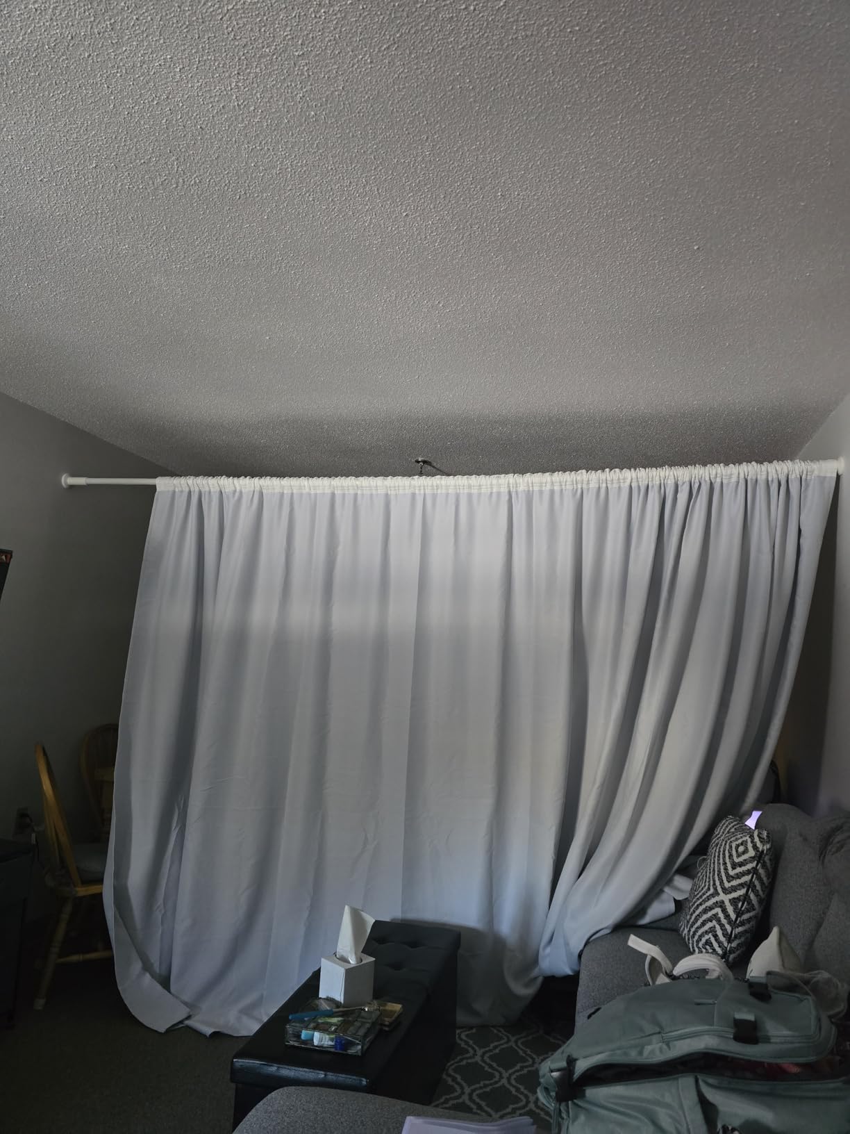 Home Theater Curtains Soundproof Room Separator, Room Divider Curtains for Ceiling Track System or Rod with Hooks 52 100 120 180 inch Wide, Privacy Floor to Ceiling Curtain, 1 Panel customer photo 2