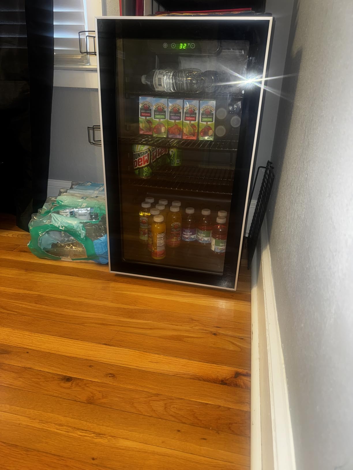 Wine Cooler 37 Bottle Freestanding Fridge with Stainless Steel Reversible Glass Door, 145 Can Beverage Refrigerator customer photo 1
