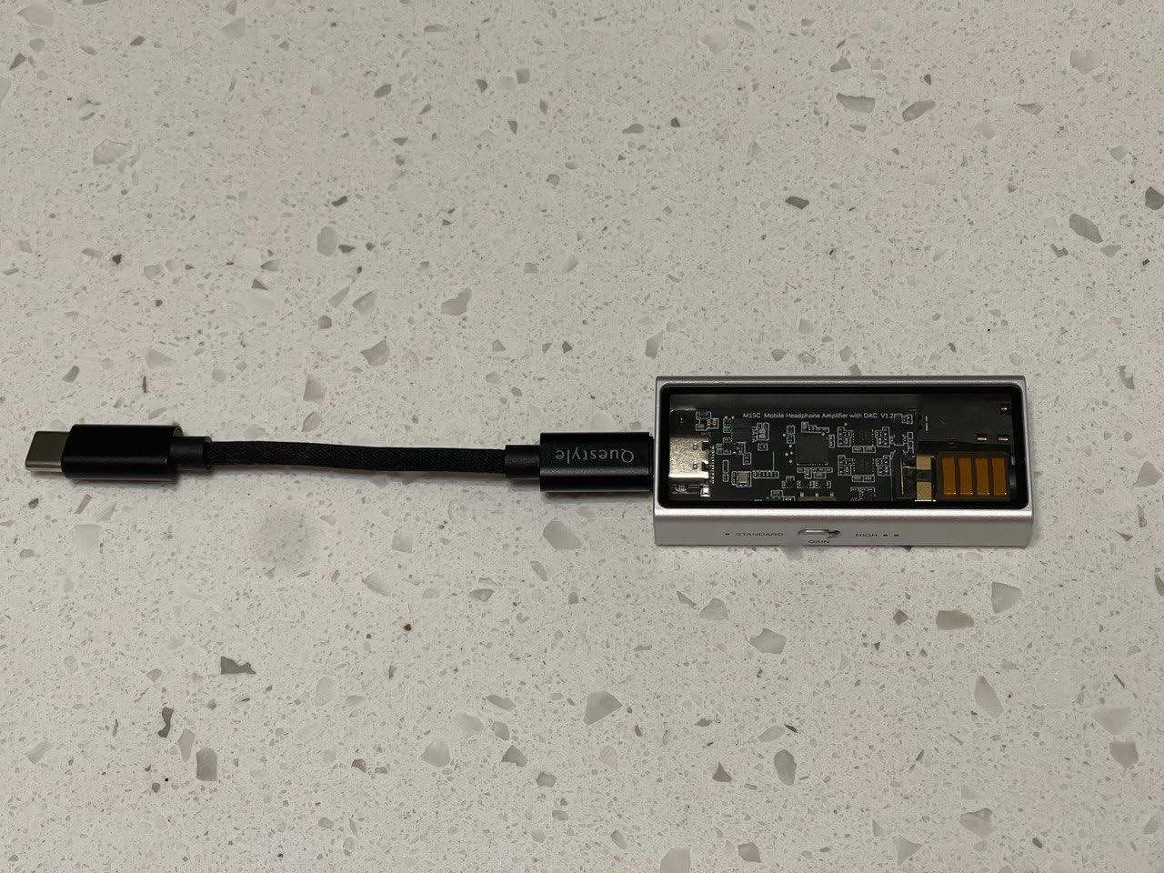 Questyle M15C Headphone Amplifier Portable USB DAC Amps 32Bit/384kHz DSD256 Decoder with 4.4mm and 3.5mm Dual Outputs High Resolution Lossless for Smartphones/PC/Laptops customer photo 2