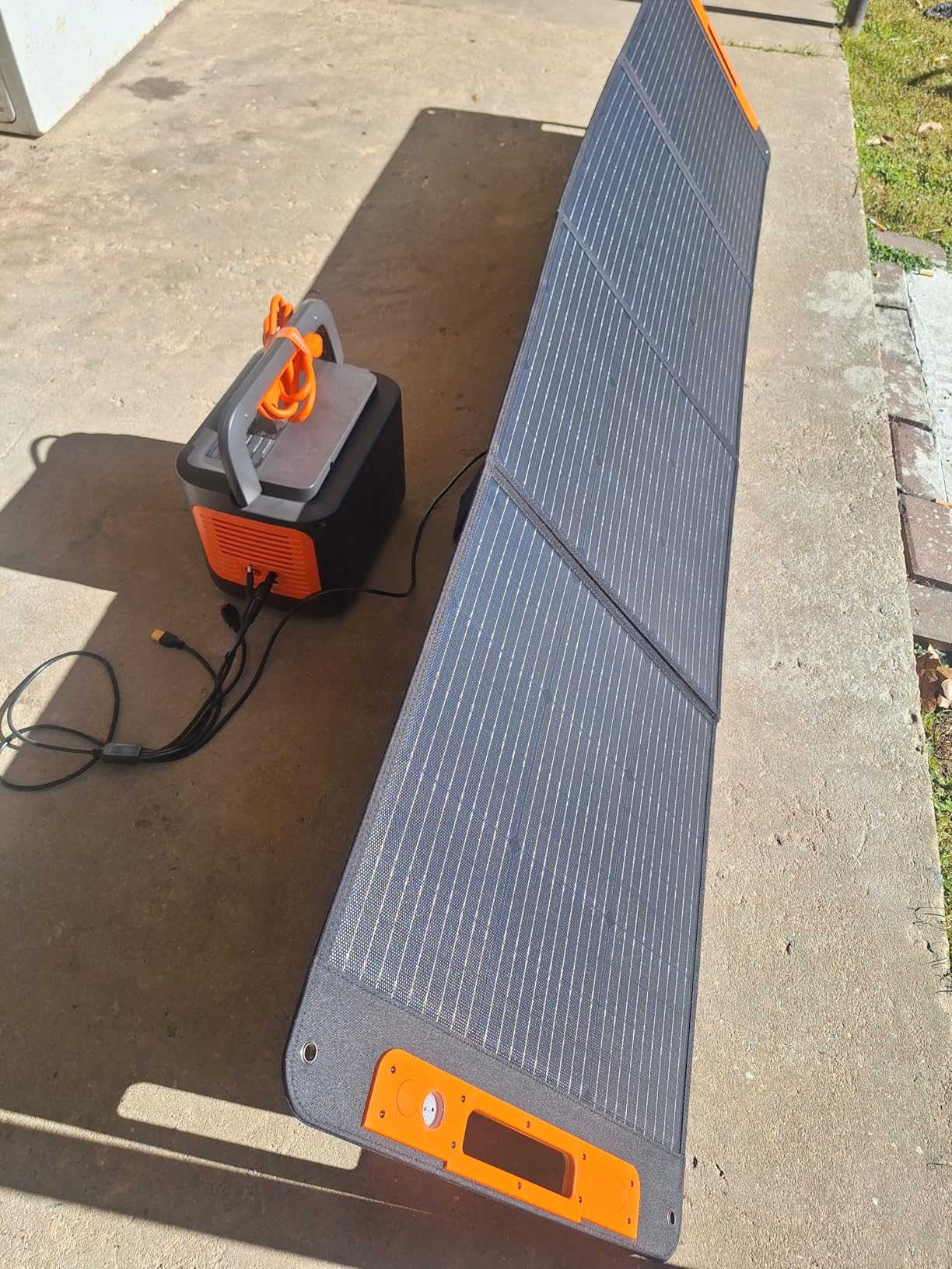 200W Portable Solar Panel for Power Station,23.5% Efficiency Mono Foldable Solar Charger with Solar Angle Guide for Jackery/Bluetti/EcoFlow/Anker,IP67 Waterproof for Camping RV Off-Grid Backup customer photo 2